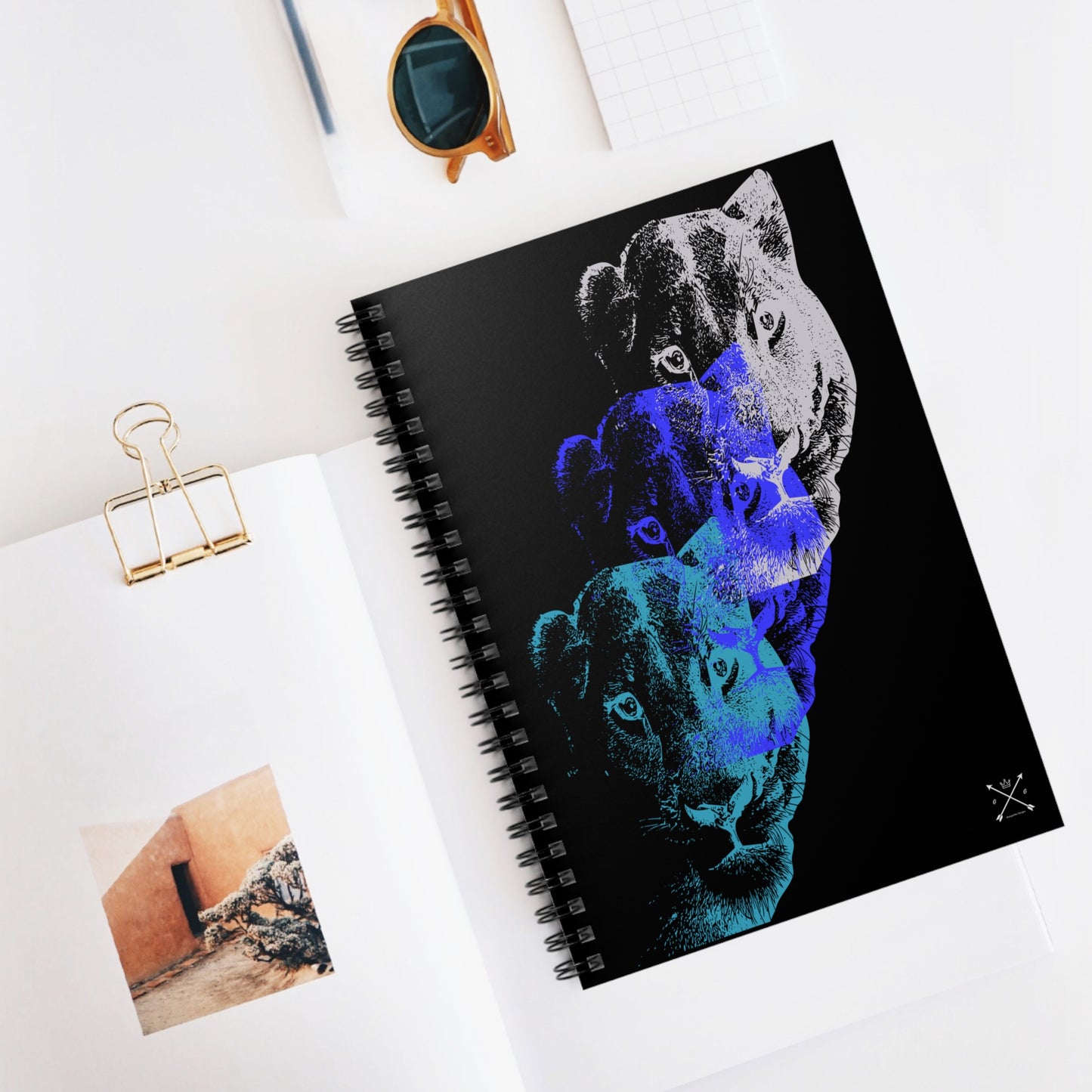 Lioness Arising - Spiral Notebook - Ruled Line - blk