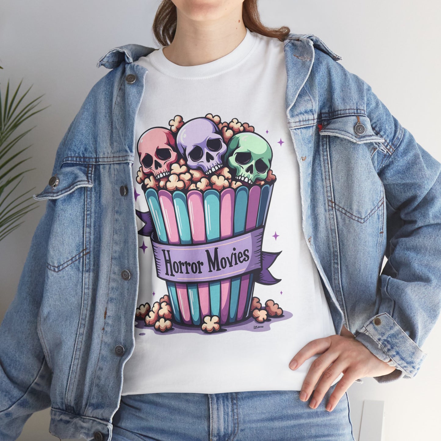 Horror Movies Popcorn Bucket - Unisex Heavy Cotton Tee