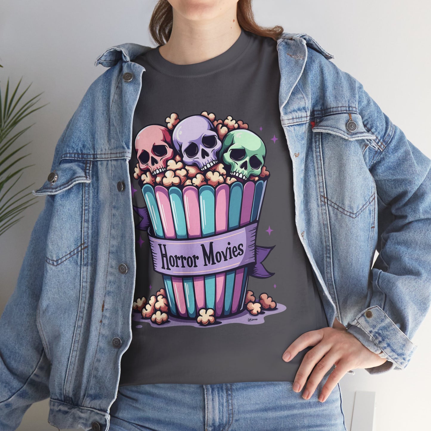 Horror Movies Popcorn Bucket - Unisex Heavy Cotton Tee