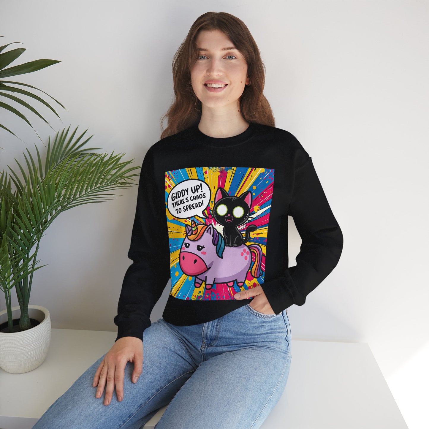 Giddy Up There's Chaos to Spread - Crewneck Sweatshirt