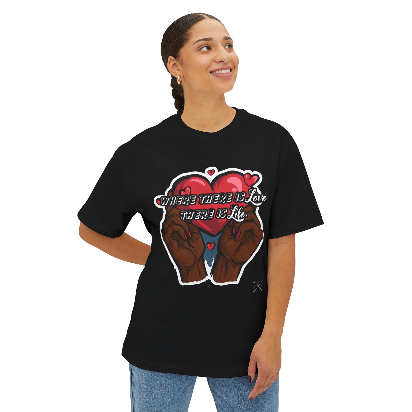 "Love & Life" Quote - Boxy Unisex Oversized T-Shirt