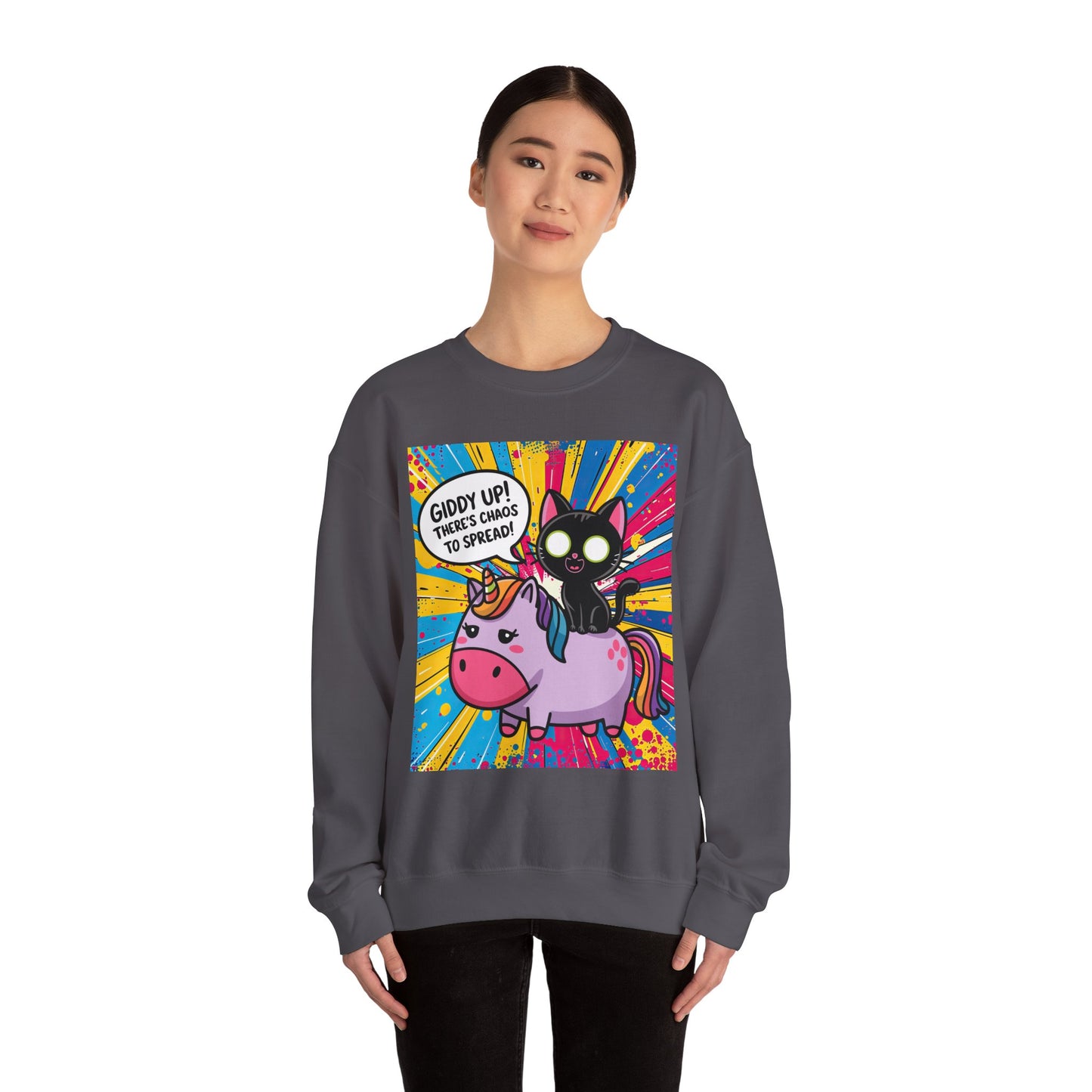 Giddy Up There's Chaos to Spread - Crewneck Sweatshirt