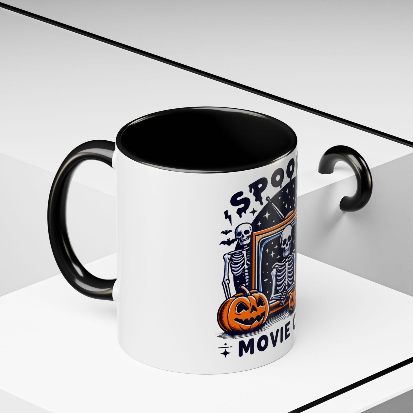 Spooky Movie Club Skeletons - Color Accent Coffee Mug