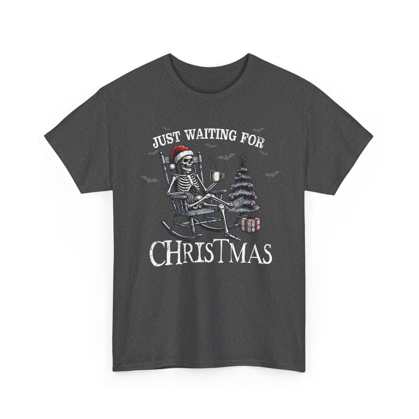 Just Waiting For Christmas Skeleton - Unisex Tee