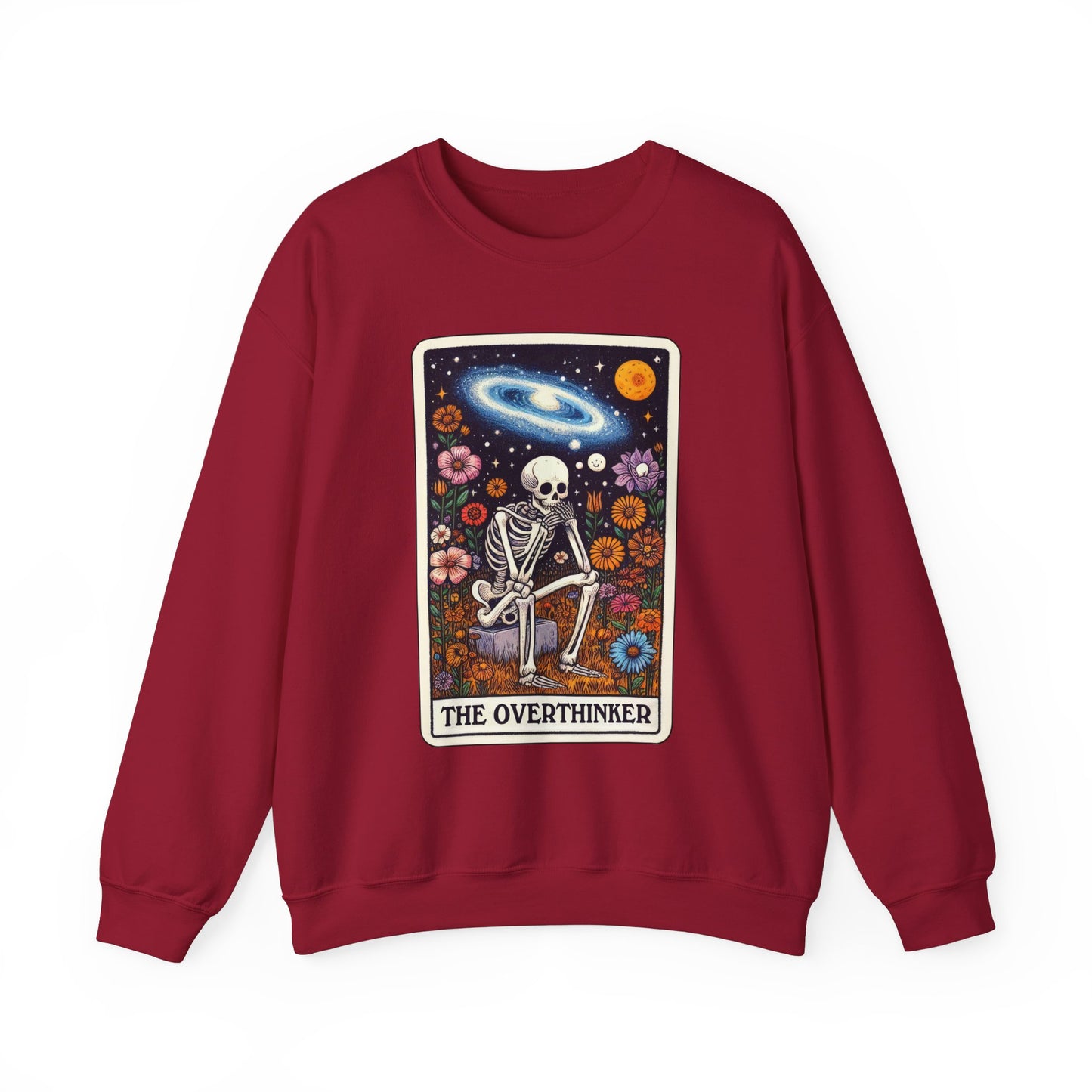 The Overthinker Skeleton Tarot Card - Sweatshirt