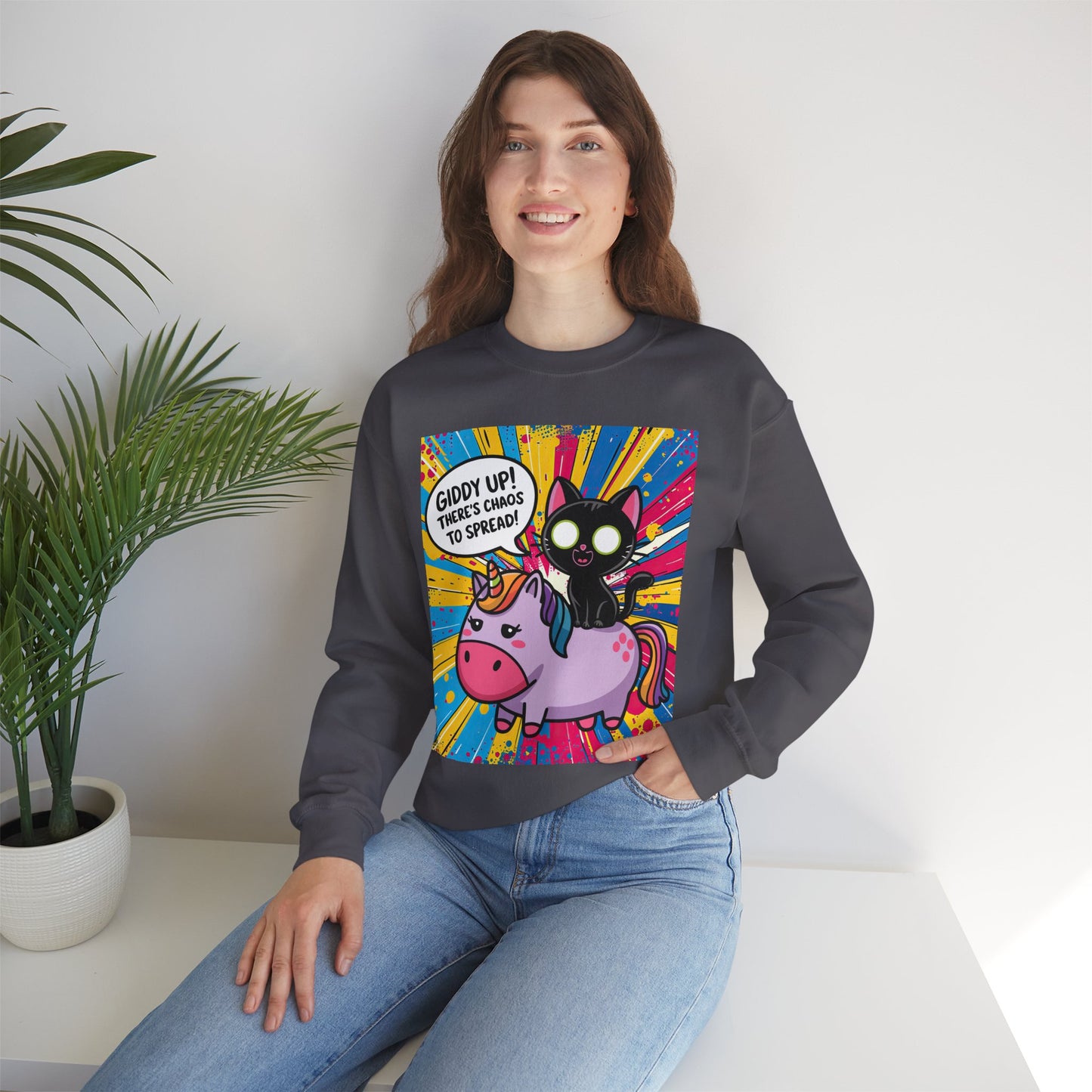Giddy Up There's Chaos to Spread - Crewneck Sweatshirt