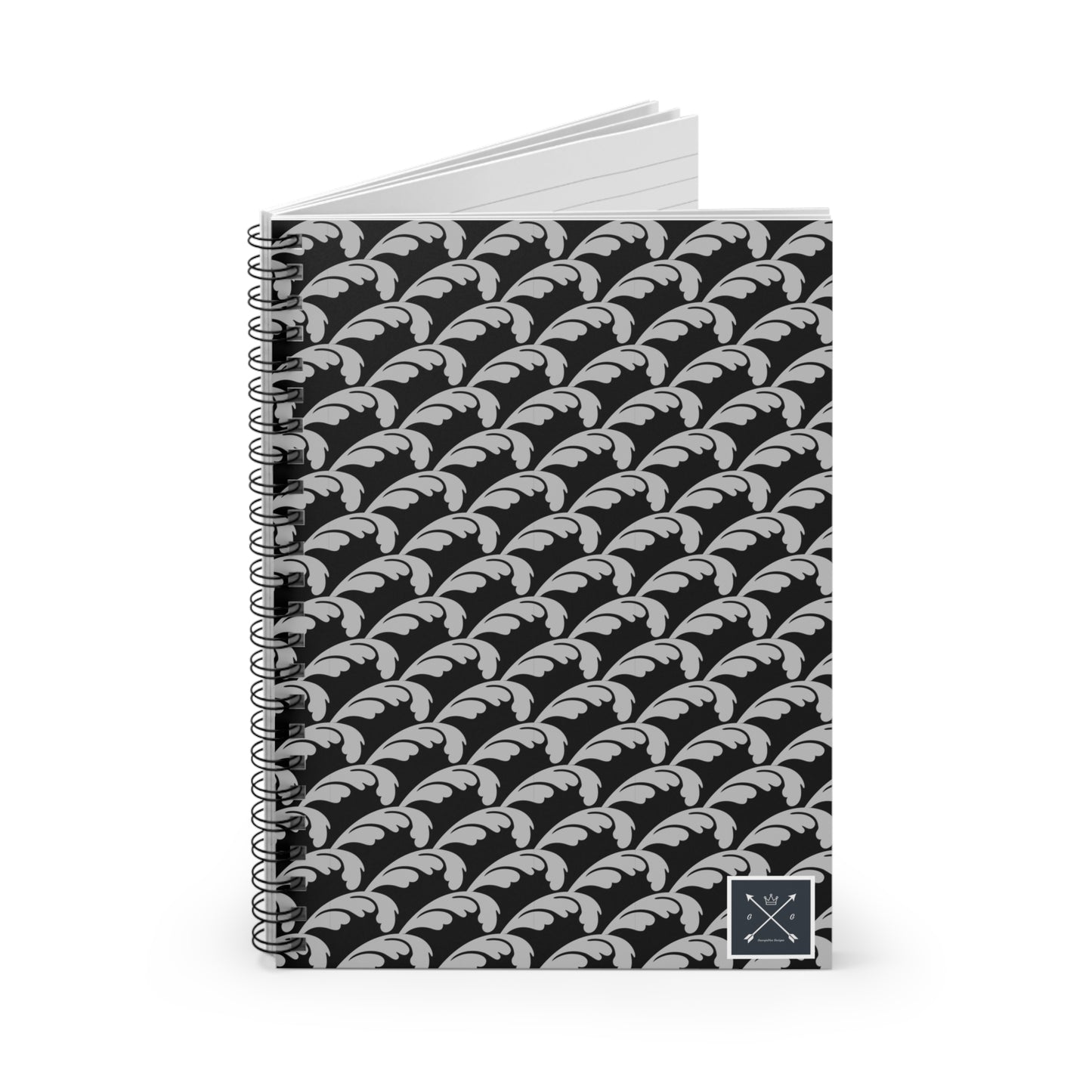 Beautiful Beloved Flourish (silver/black) - Spiral Notebook - Ruled Line