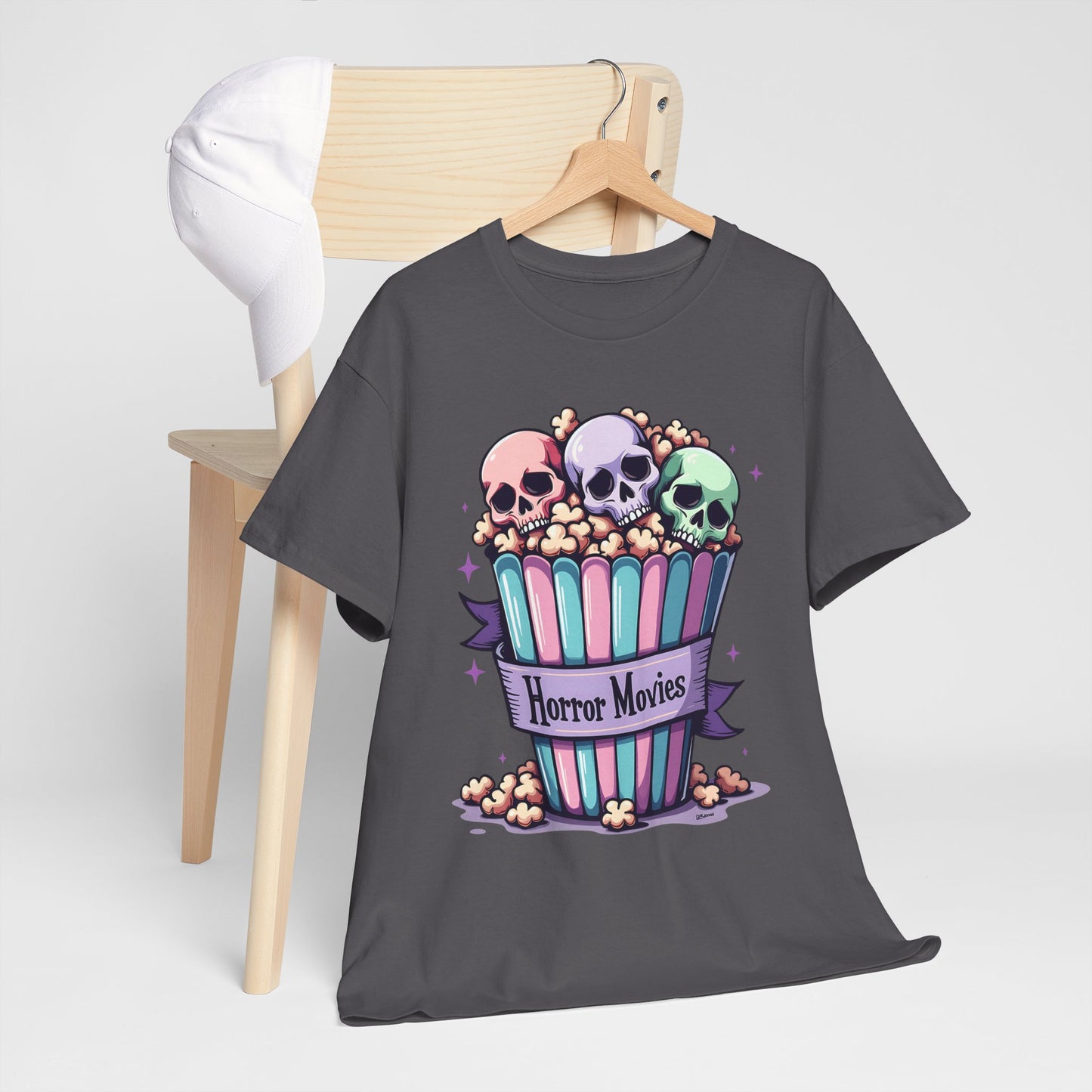 Horror Movies Popcorn Bucket - Unisex Heavy Cotton Tee