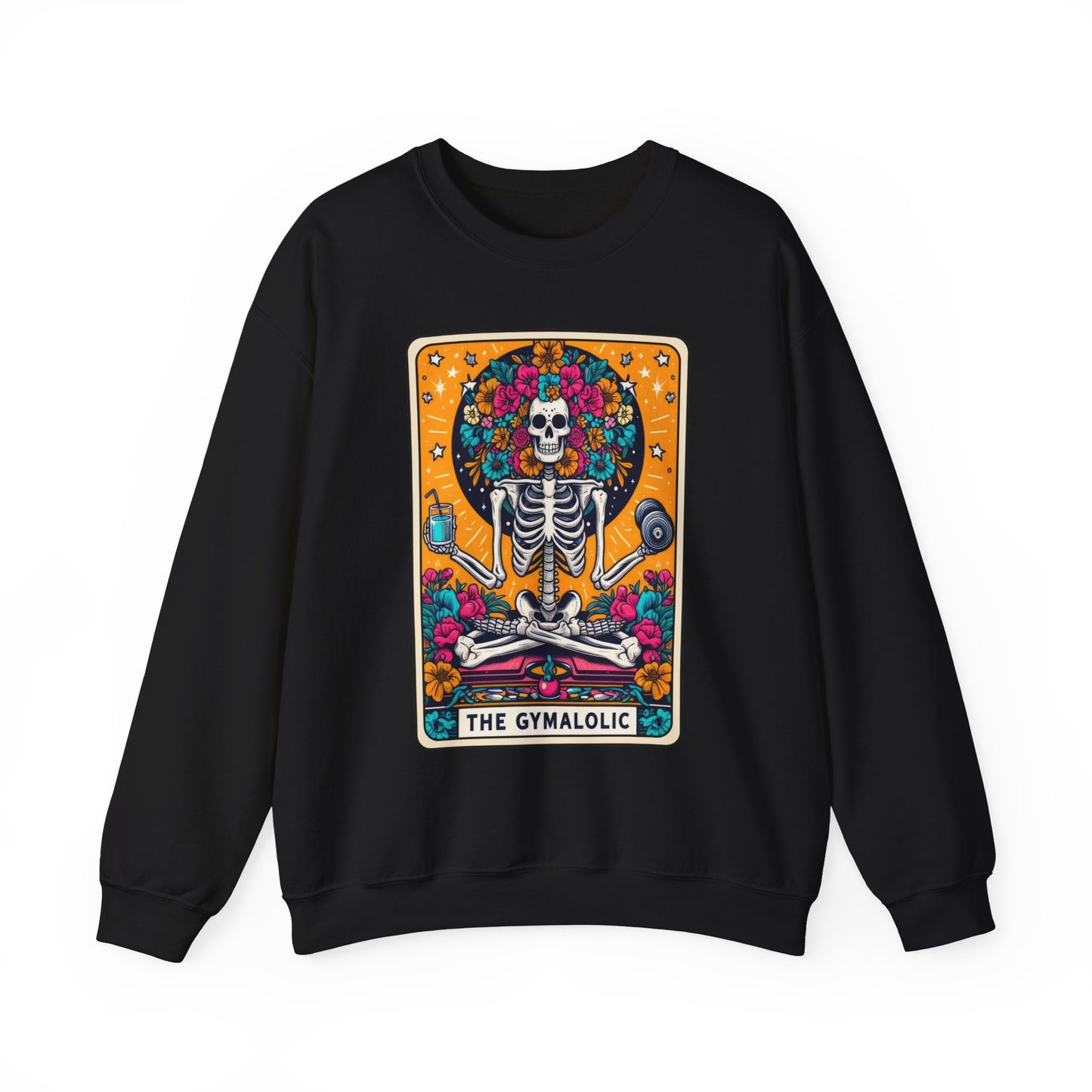 Gymaholic Skeleton Tarot Card - Unisex Heavy Blend™ Sweatshirt