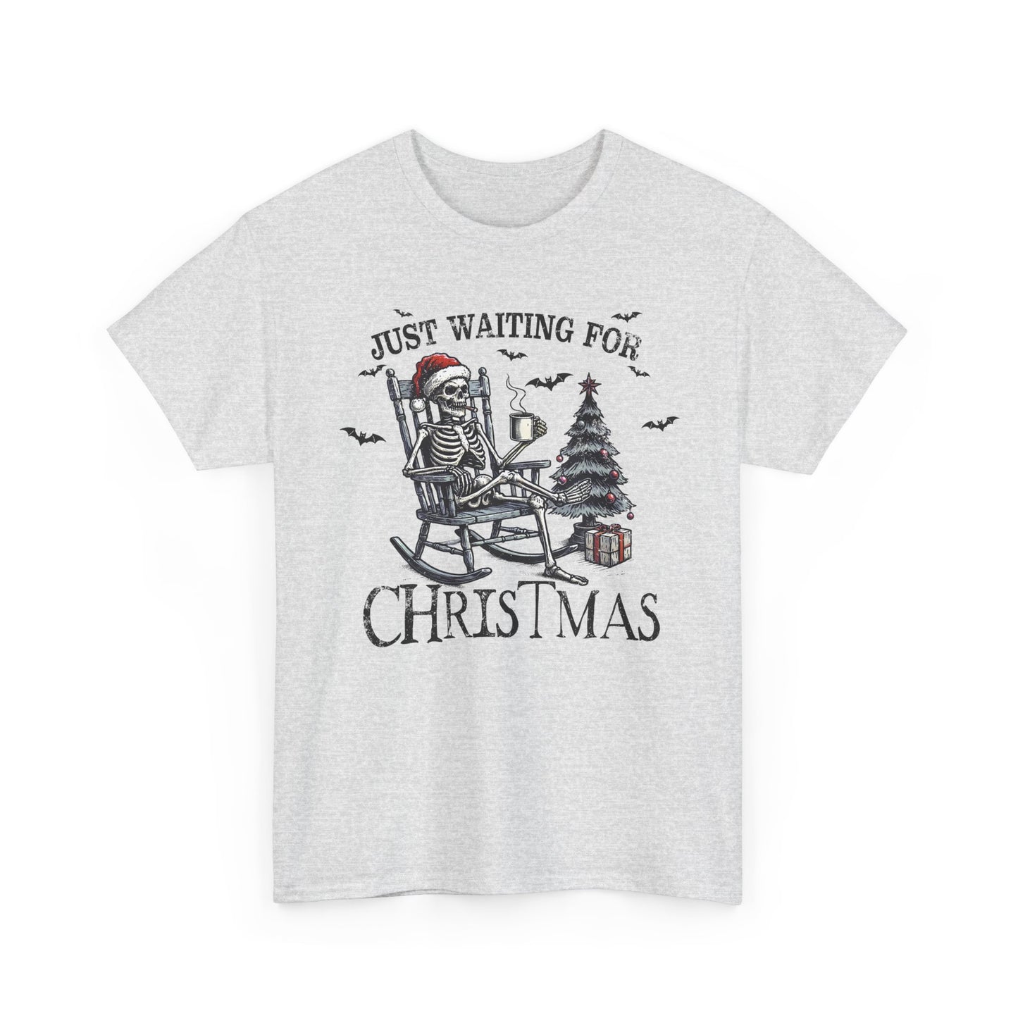 Just Waiting For Christmas Skeleton - Unisex Tee