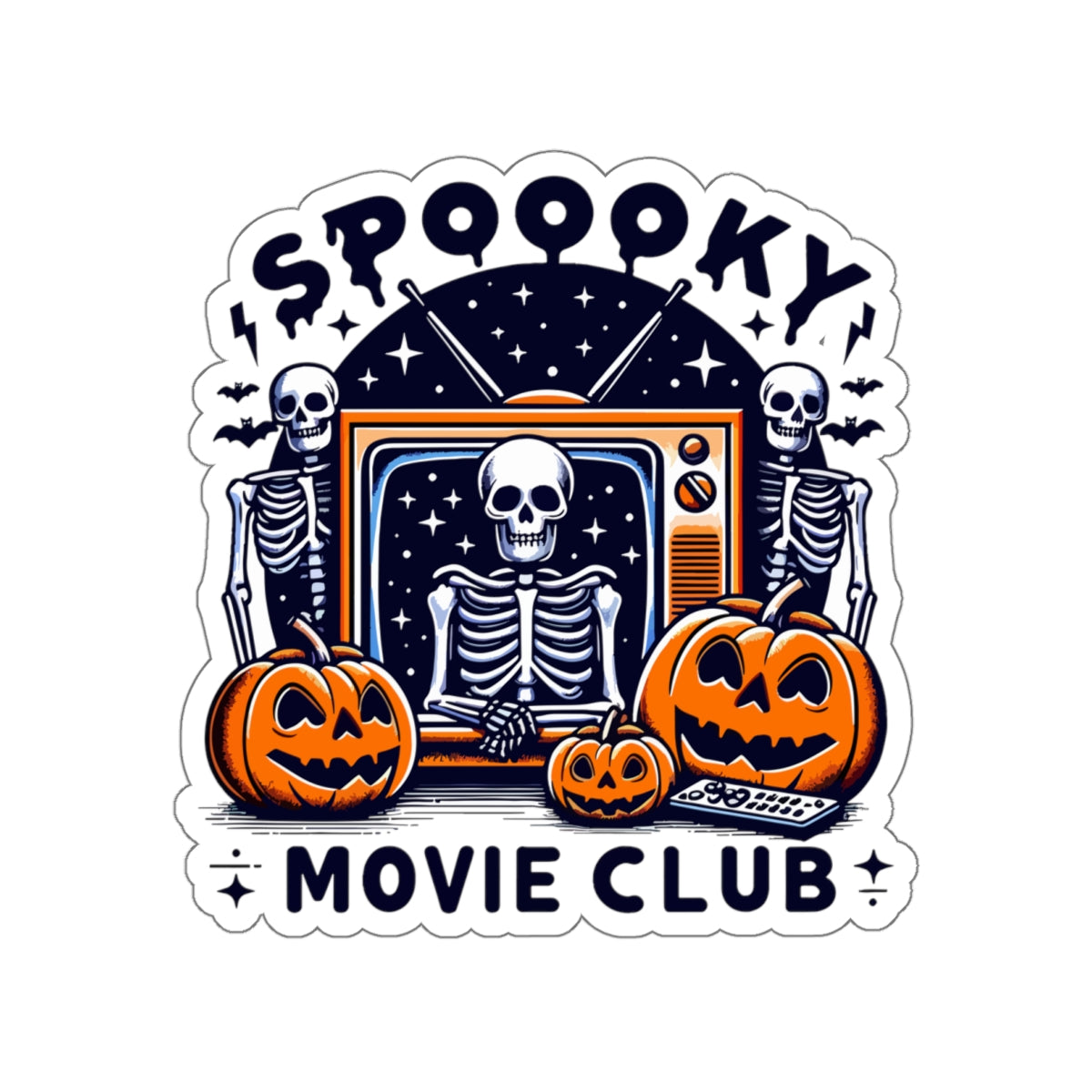 Spooky Movie Club Themed - Kiss-cut Stickers