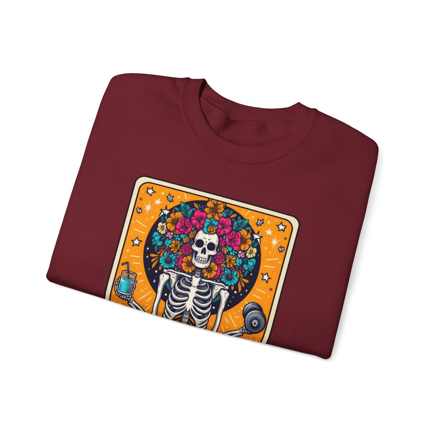 Gymaholic Skeleton Tarot Card - Unisex Heavy Blend™ Sweatshirt