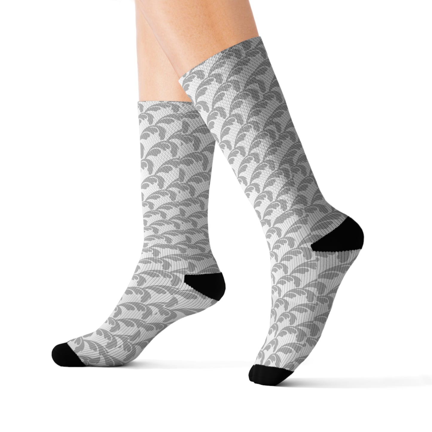 Socks - Beautiful Beloved One (silver and white ptrn)