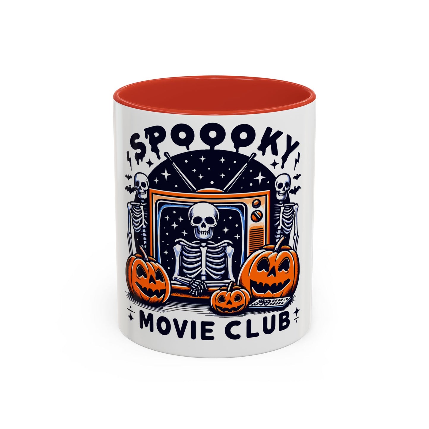 Spooky Movie Club Skeletons - Color Accent Coffee Mug
