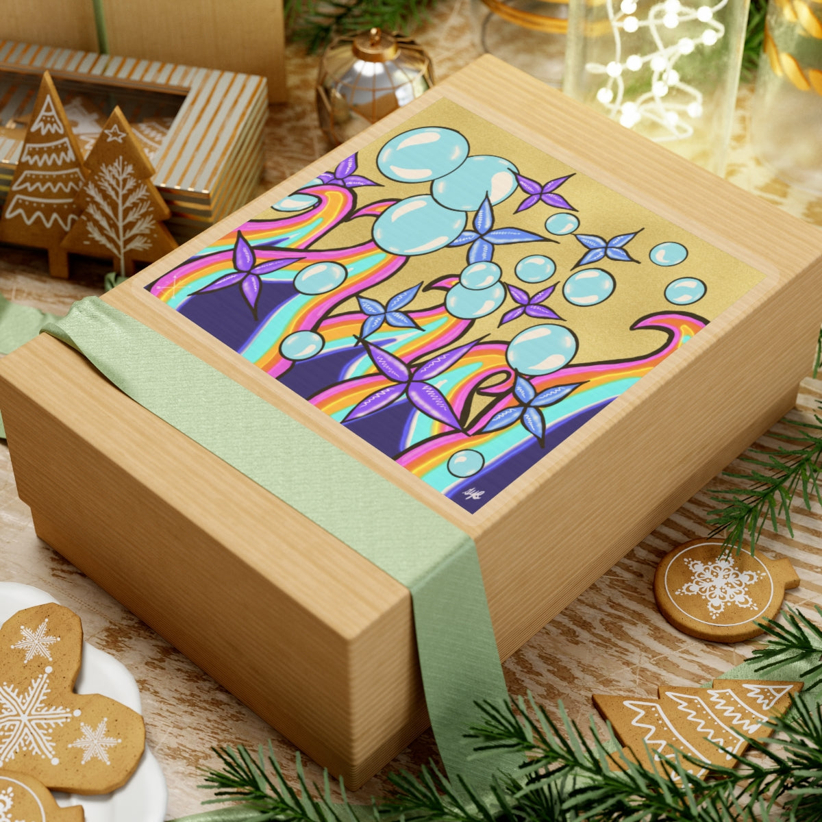 Bubble Rave Colorful Art - Kiss-Cut Stickers