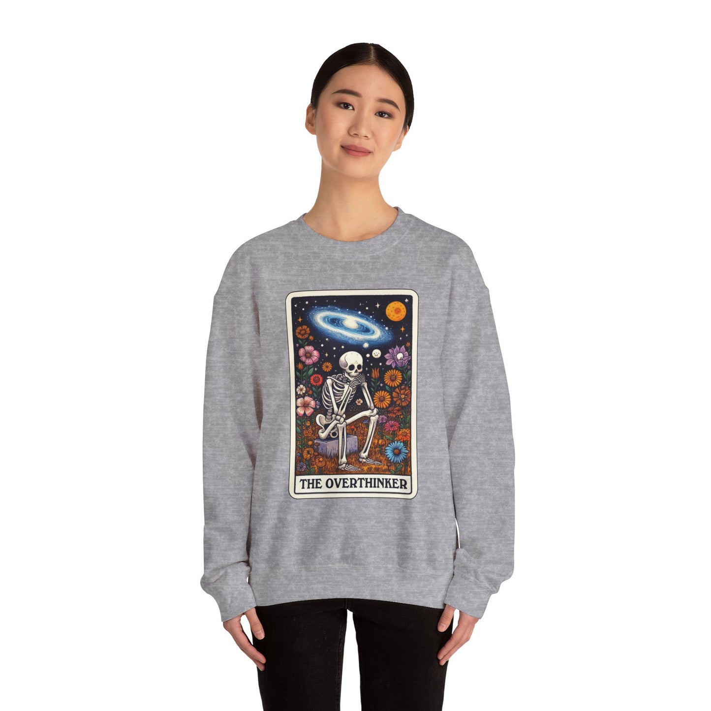 The Overthinker Skeleton Tarot Card - Sweatshirt