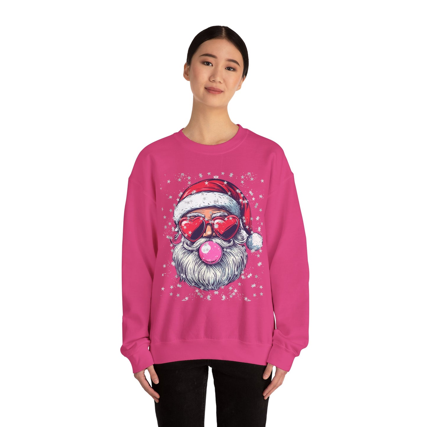 Retro Bubblegum Santa - Unisex Heavy Blend™ Crewneck Sweatshirt