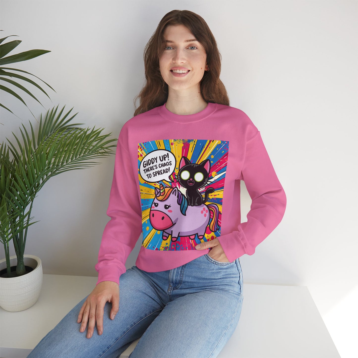 Giddy Up There's Chaos to Spread - Crewneck Sweatshirt