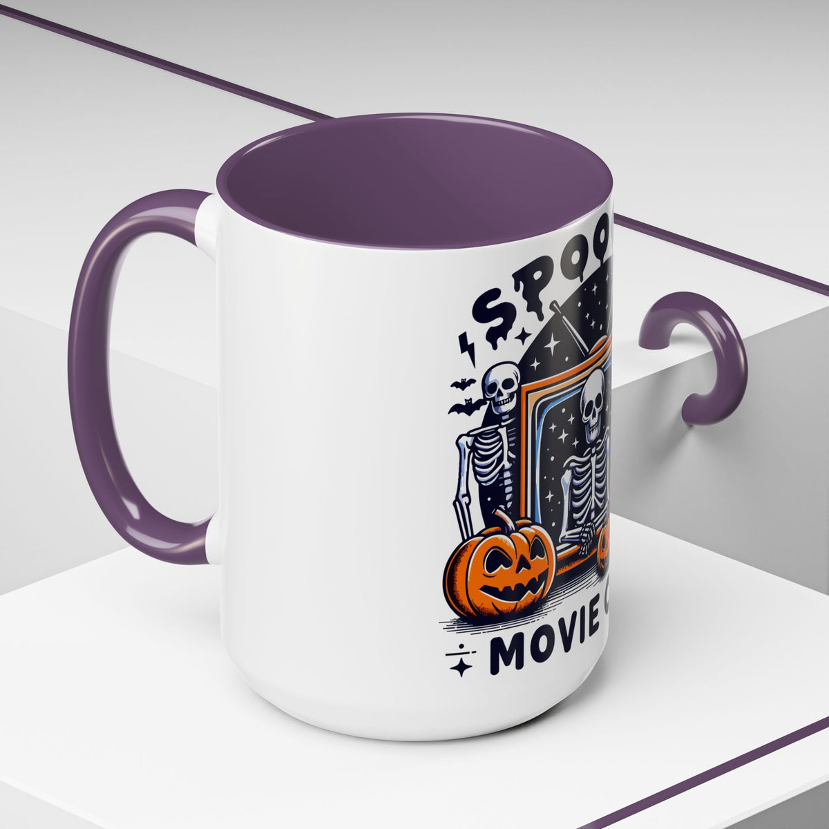 Spoooky Movie Club Skeletons - Color Accent Coffee Mug