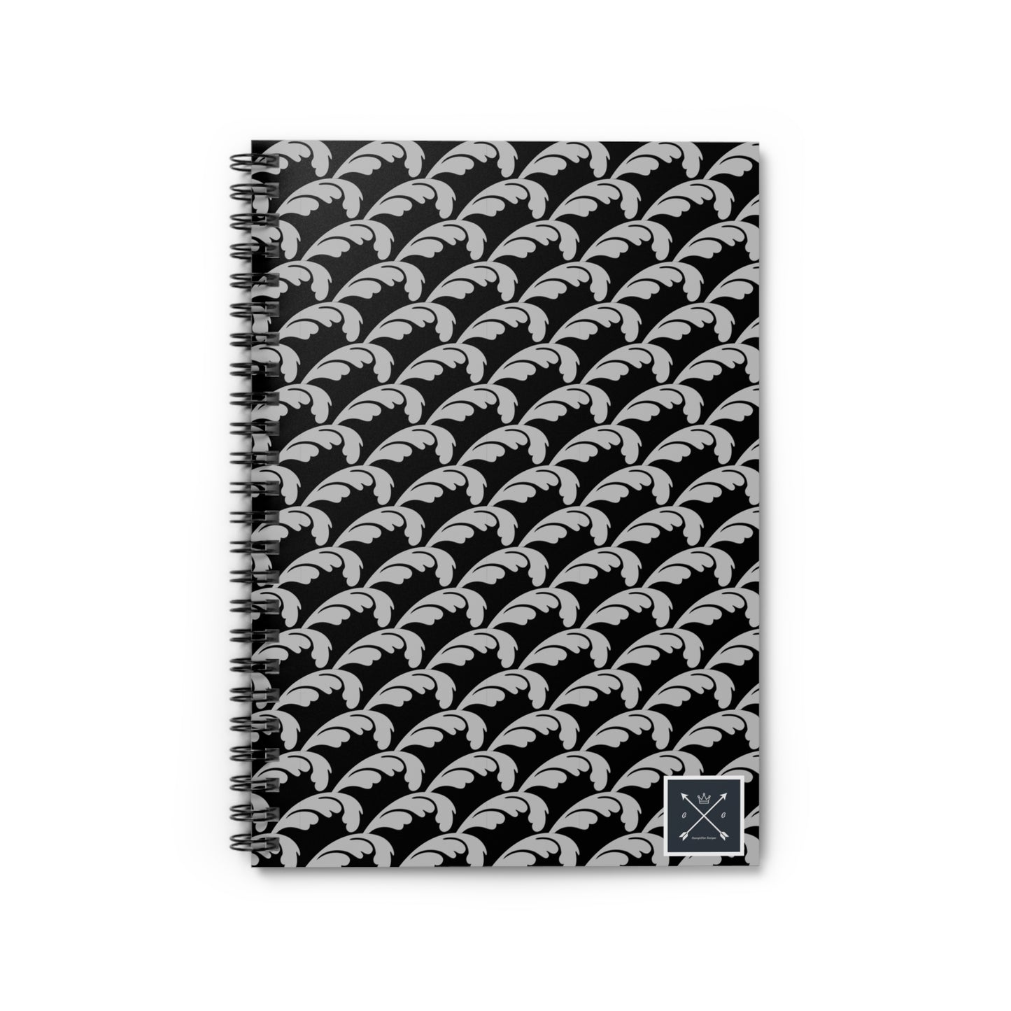Beautiful Beloved Flourish (silver/black) - Spiral Notebook - Ruled Line