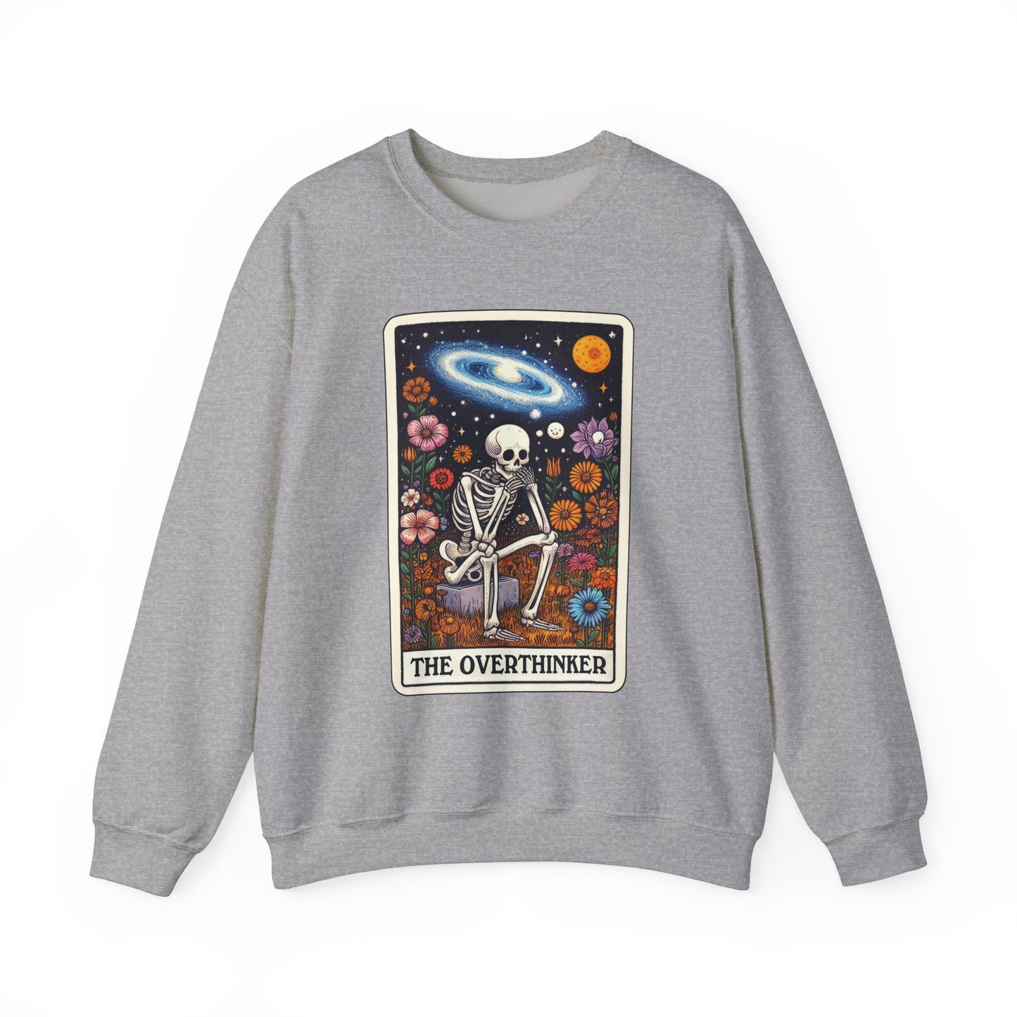 The Overthinker Skeleton Tarot Card - Sweatshirt