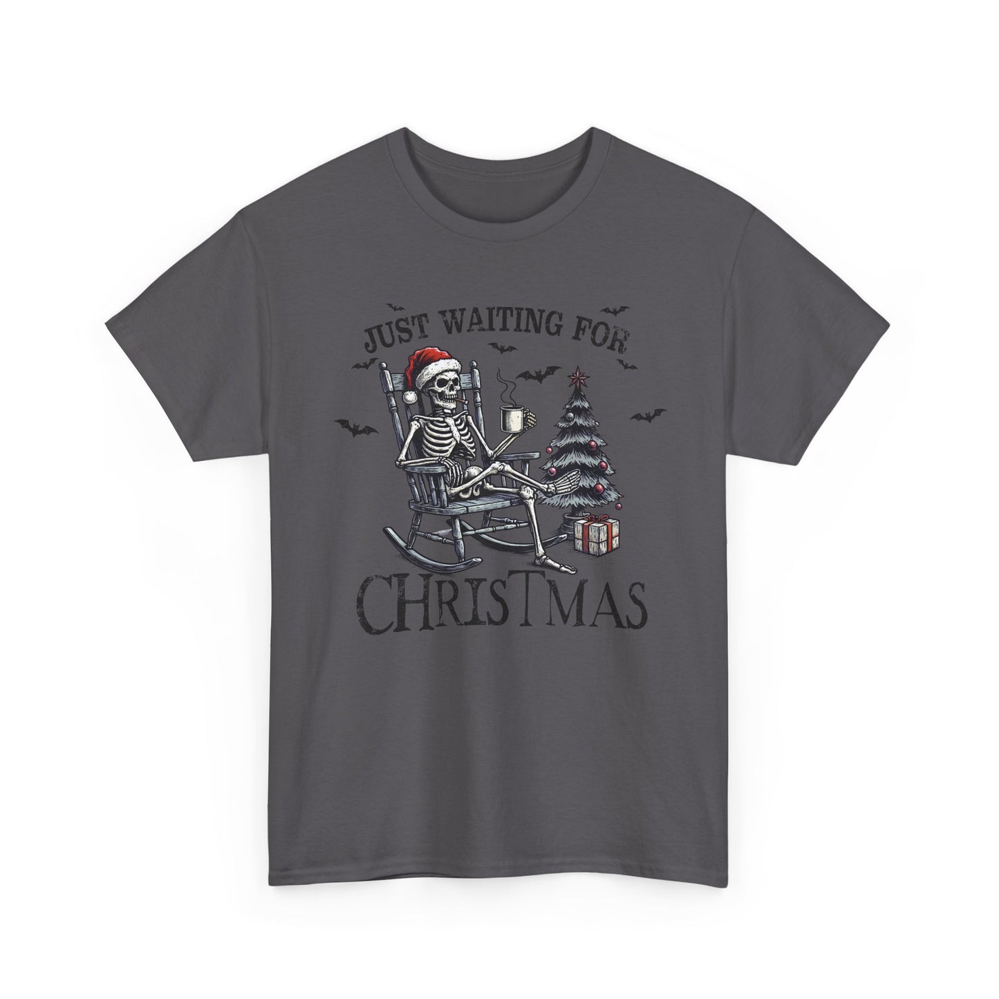 Just Waiting For Christmas Skeleton - Unisex Tee