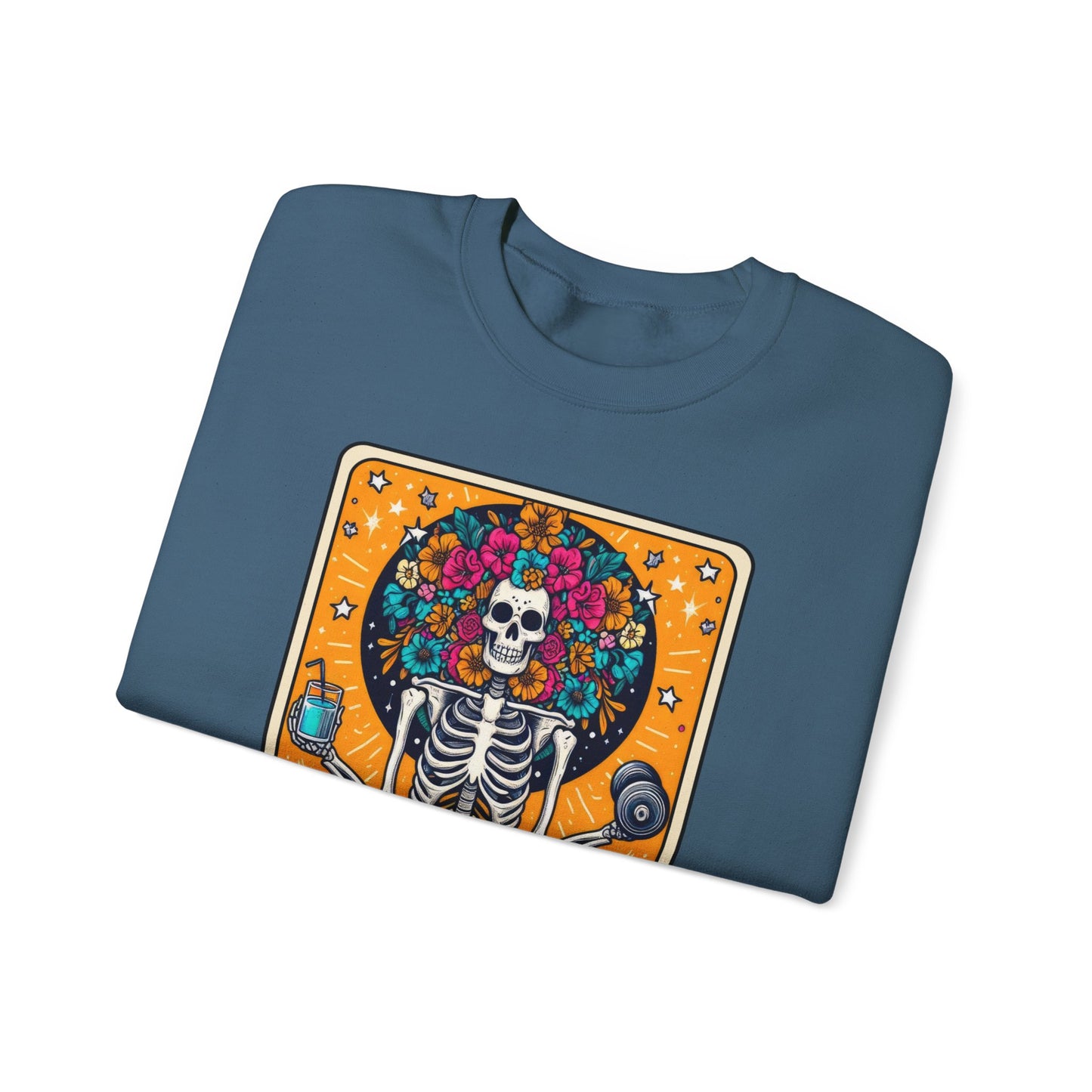 Gymaholic Skeleton Tarot Card - Unisex Heavy Blend™ Sweatshirt