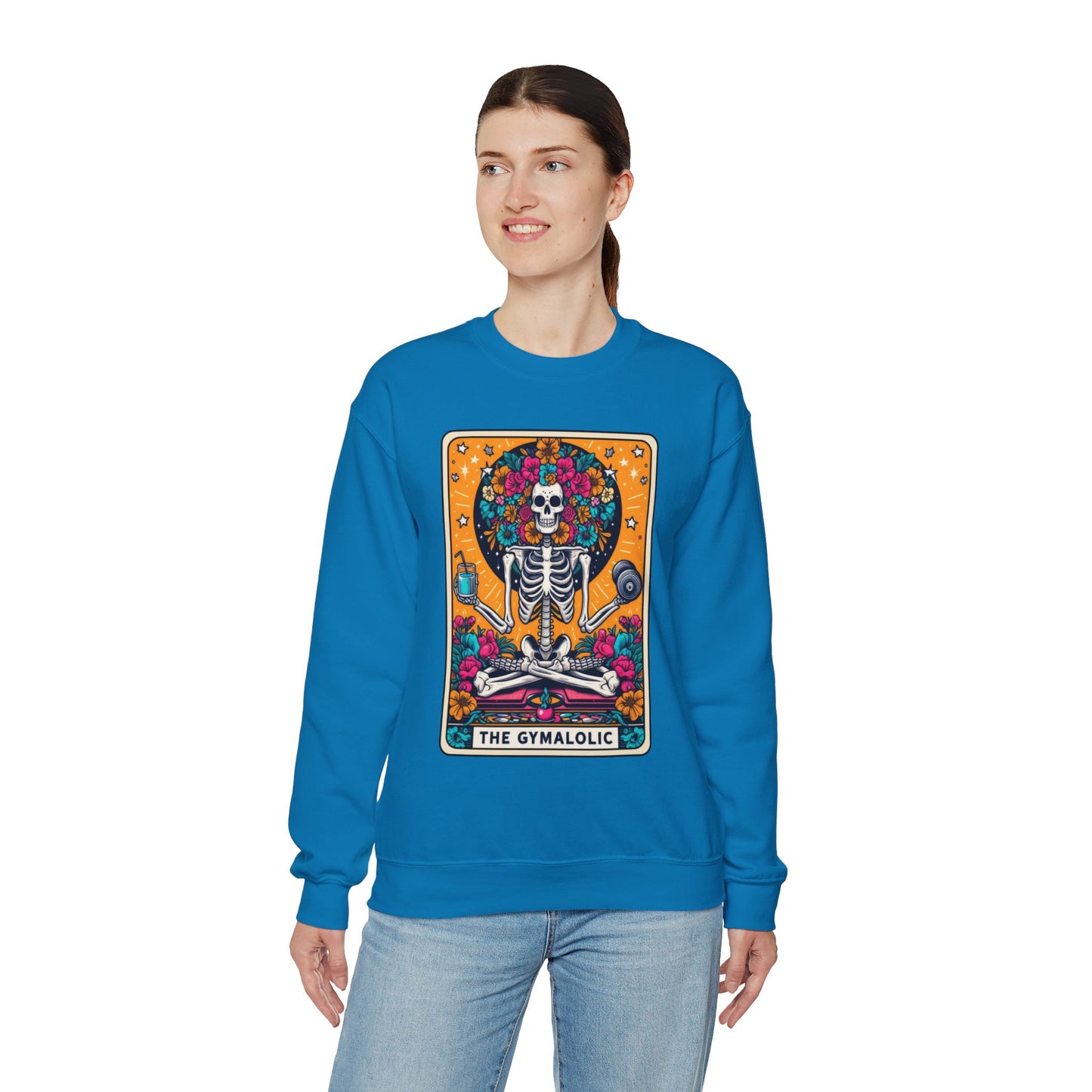 Gymaholic Skeleton Tarot Card - Unisex Heavy Blend™ Sweatshirt