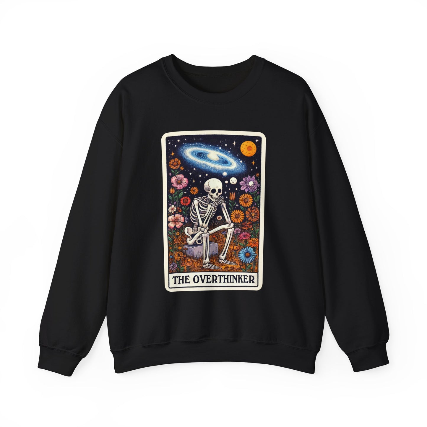 The Overthinker Skeleton Tarot Card - Sweatshirt