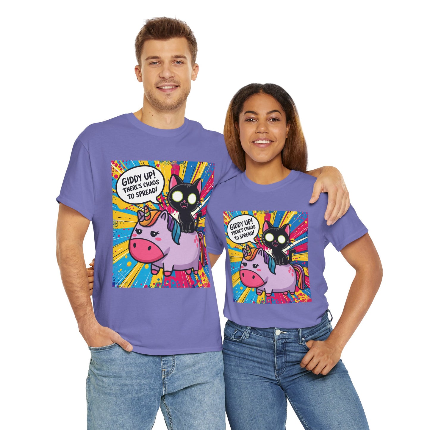 Giddy Up There’s Chaos To Spread - Unisex Heavy Cotton Tee