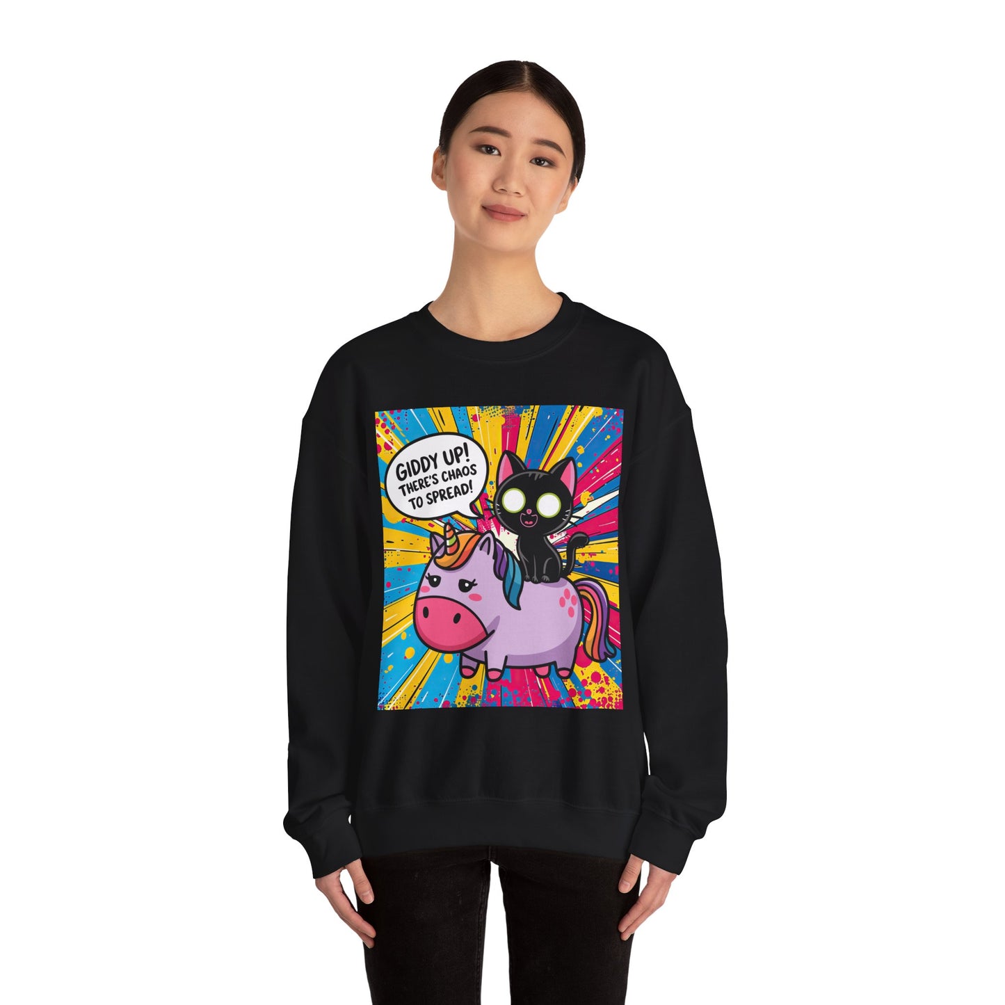 Giddy Up There's Chaos to Spread - Crewneck Sweatshirt