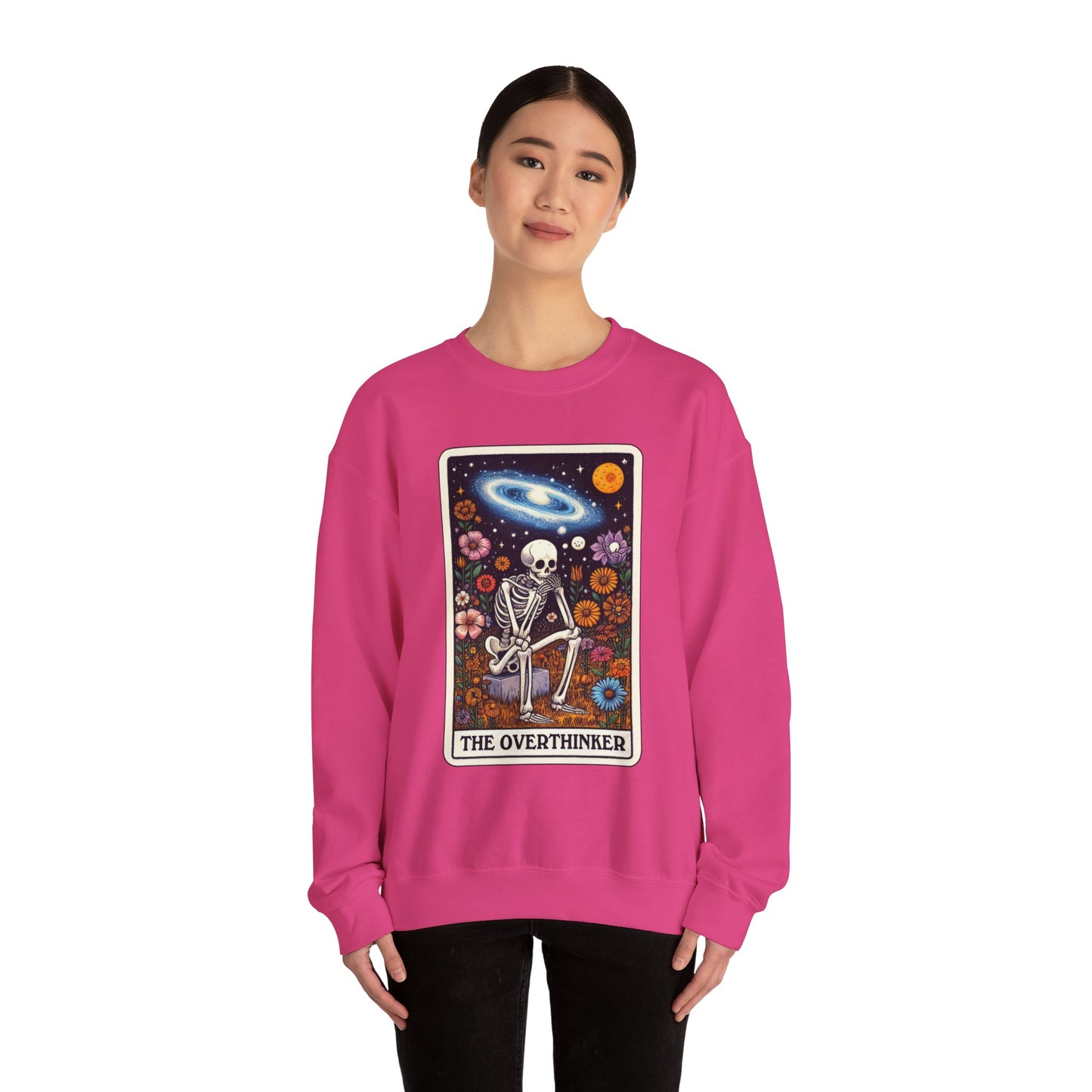 The Overthinker Skeleton Tarot Card - Sweatshirt