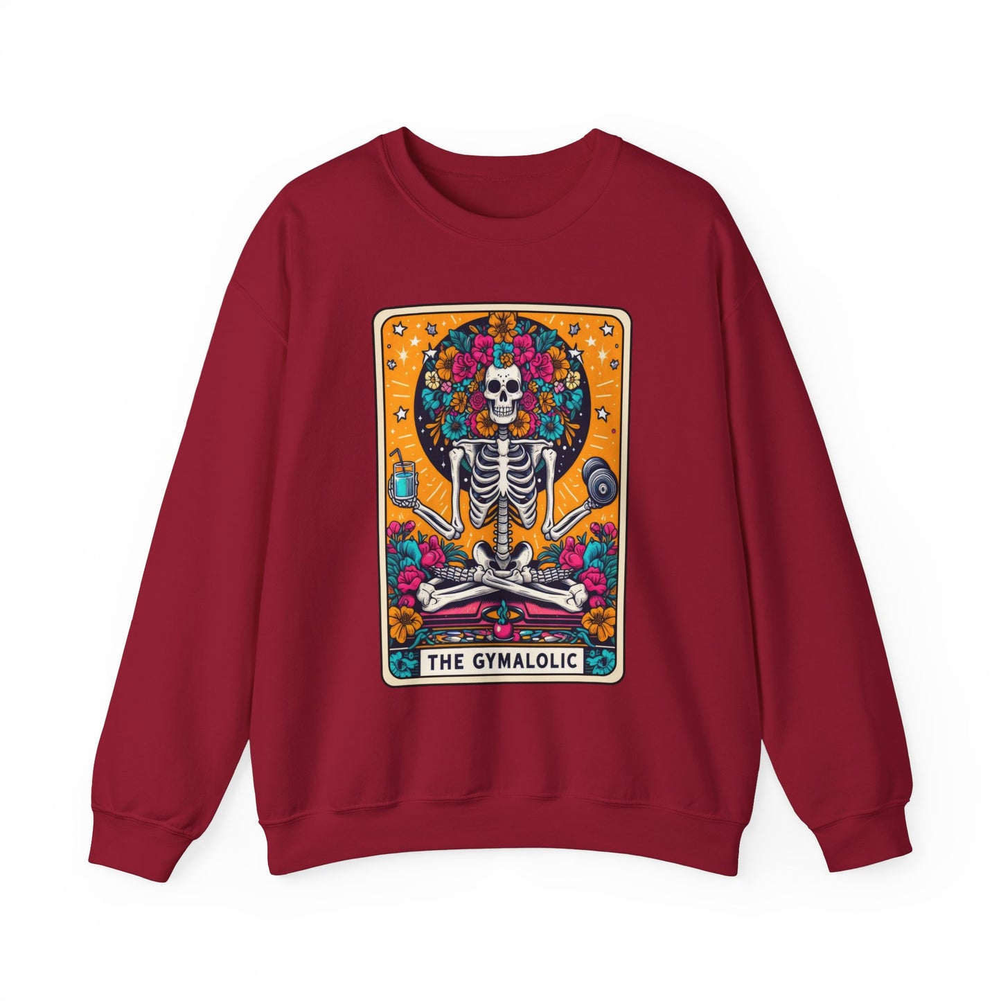 Gymaholic Skeleton Tarot Card - Unisex Heavy Blend™ Sweatshirt