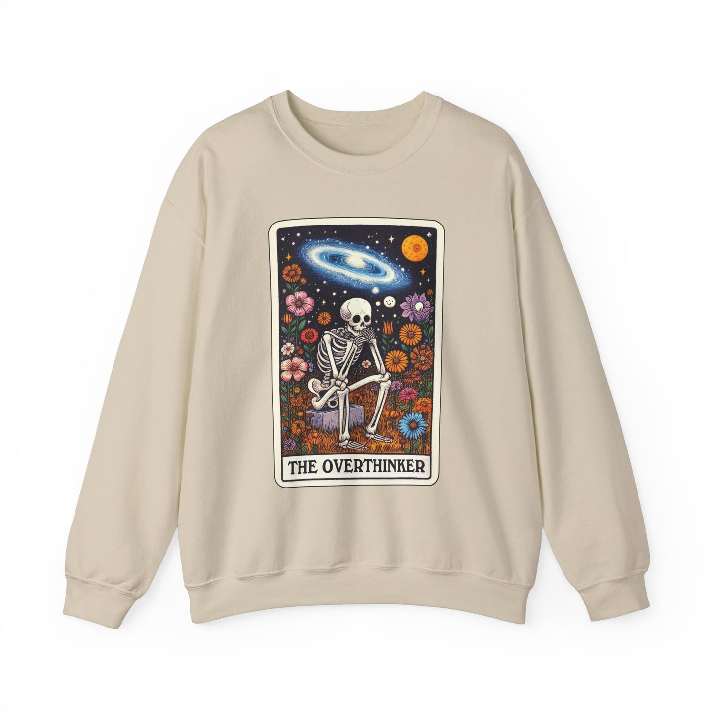 The Overthinker Skeleton Tarot Card - Sweatshirt