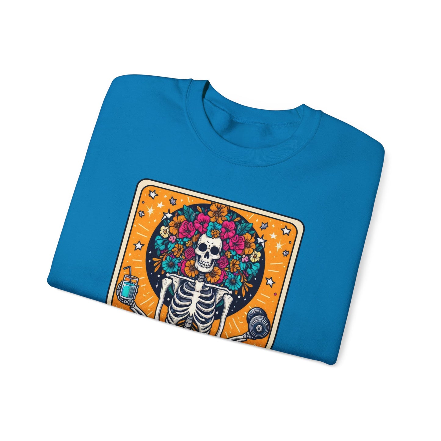 Gymaholic Skeleton Tarot Card - Unisex Heavy Blend™ Sweatshirt