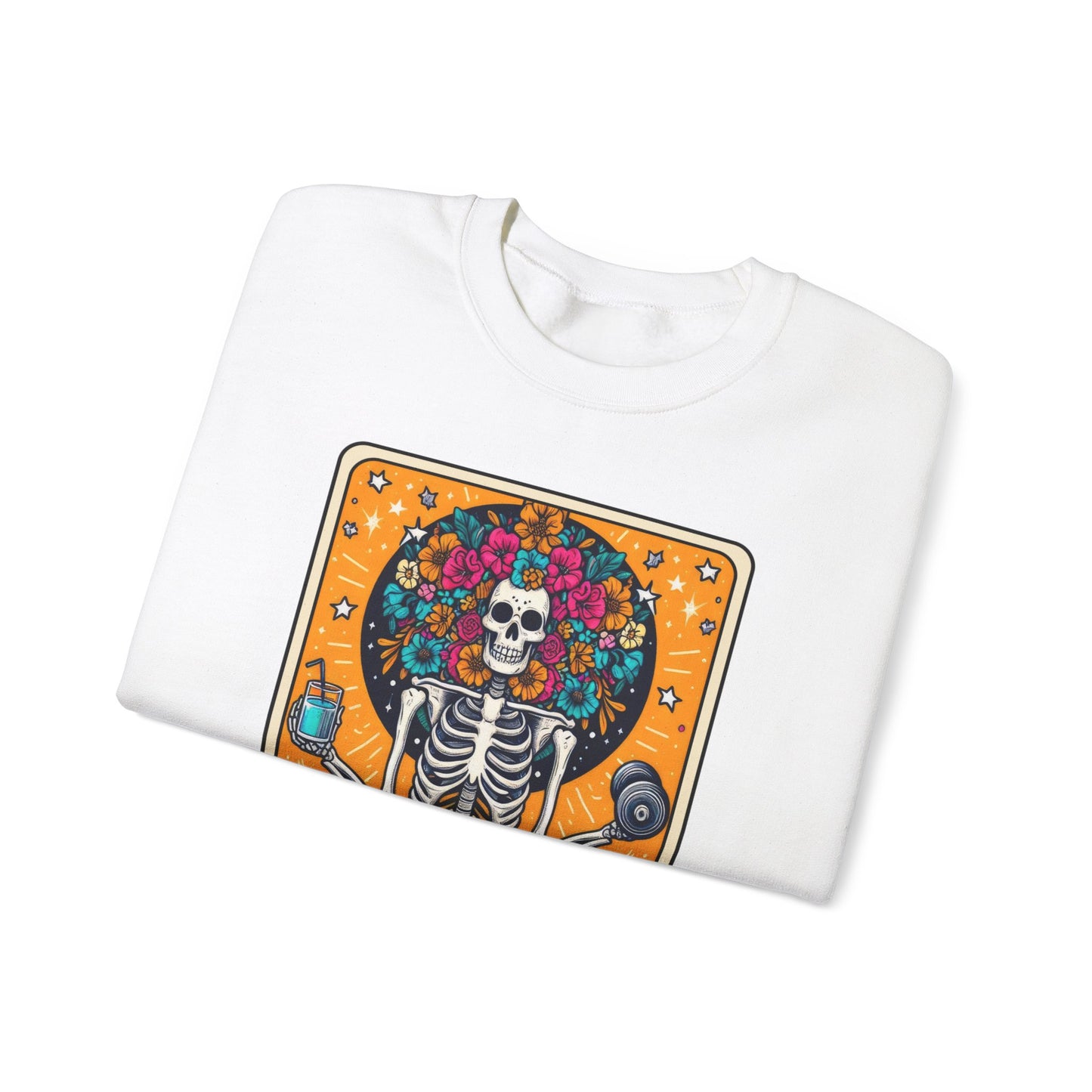 Gymaholic Skeleton Tarot Card - Unisex Heavy Blend™ Sweatshirt
