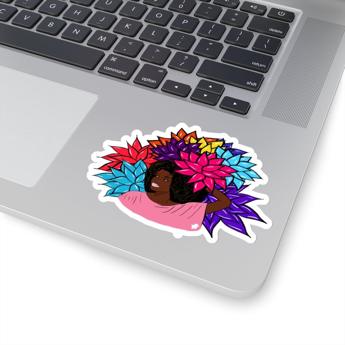 Beauty with Flower - Kiss-Cut Stickers