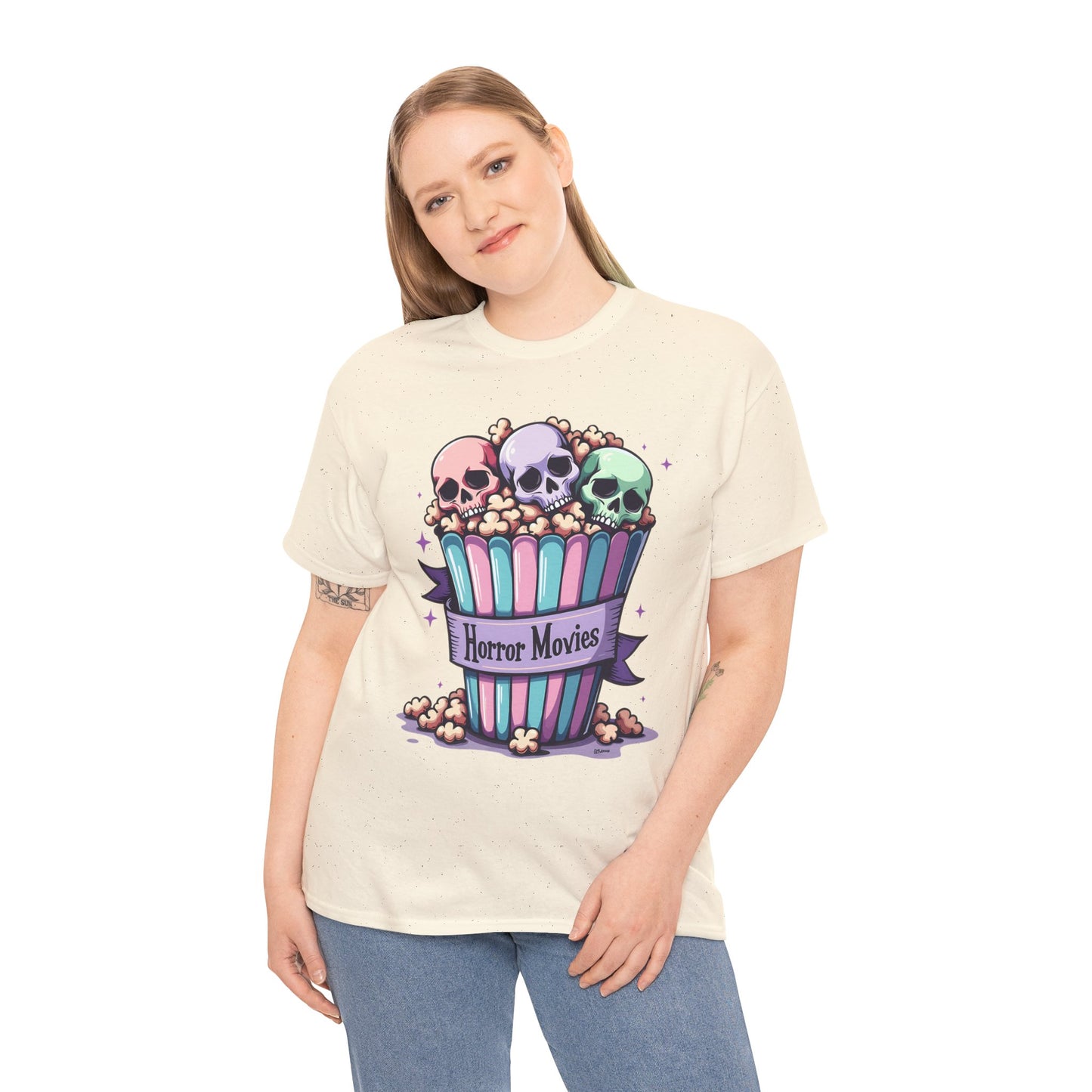 Horror Movies Popcorn Bucket - Unisex Heavy Cotton Tee