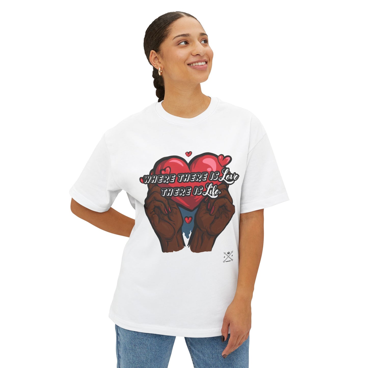 "Love & Life" Quote - Boxy Unisex Oversized T-Shirt