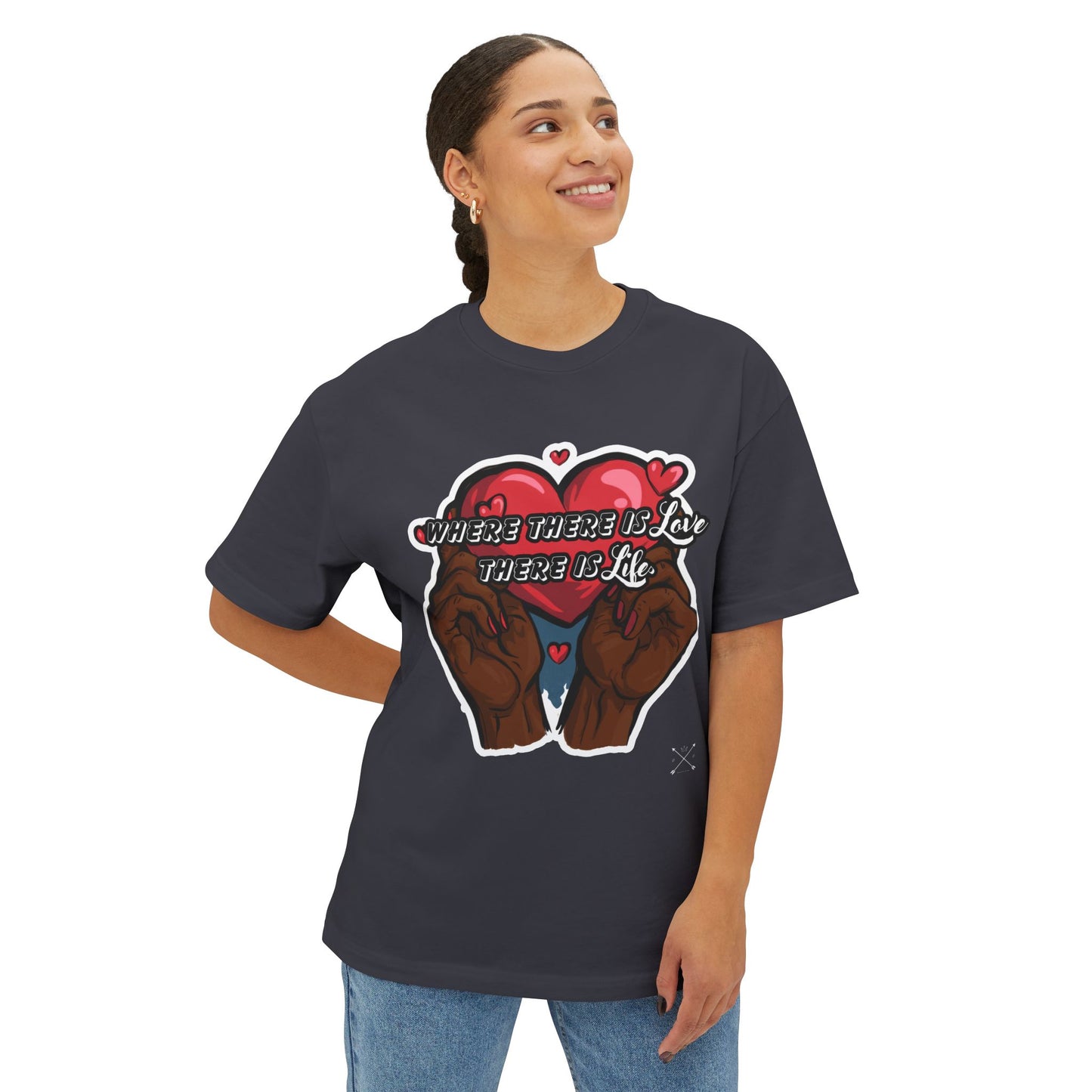 "Love & Life" Quote - Boxy Unisex Oversized T-Shirt