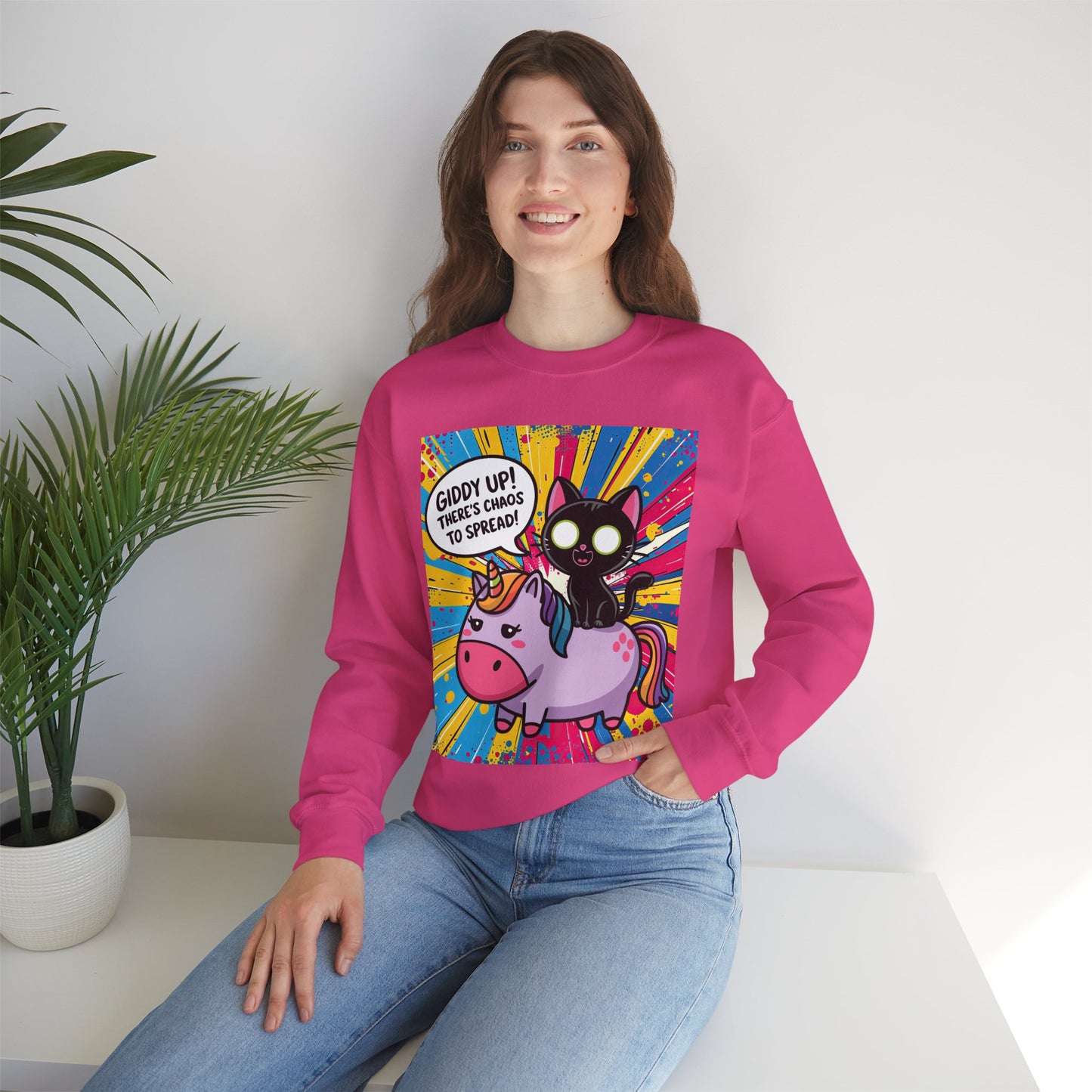 Giddy Up There's Chaos to Spread - Crewneck Sweatshirt