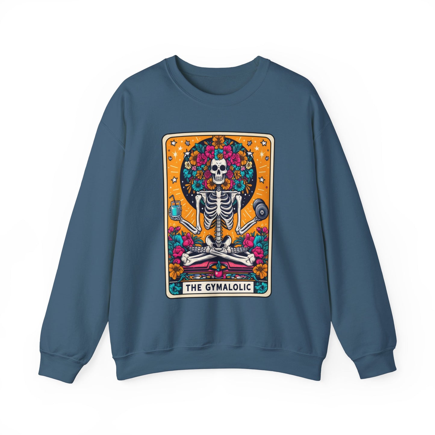 Gymaholic Skeleton Tarot Card - Unisex Heavy Blend™ Sweatshirt
