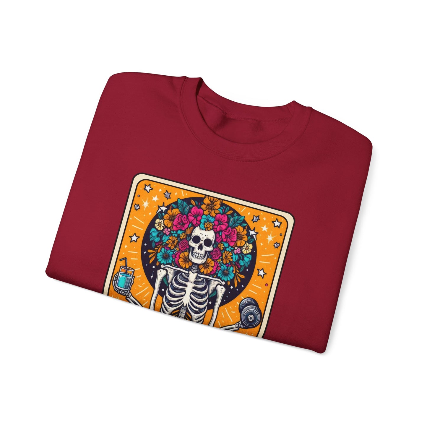 Gymaholic Skeleton Tarot Card - Unisex Heavy Blend™ Sweatshirt