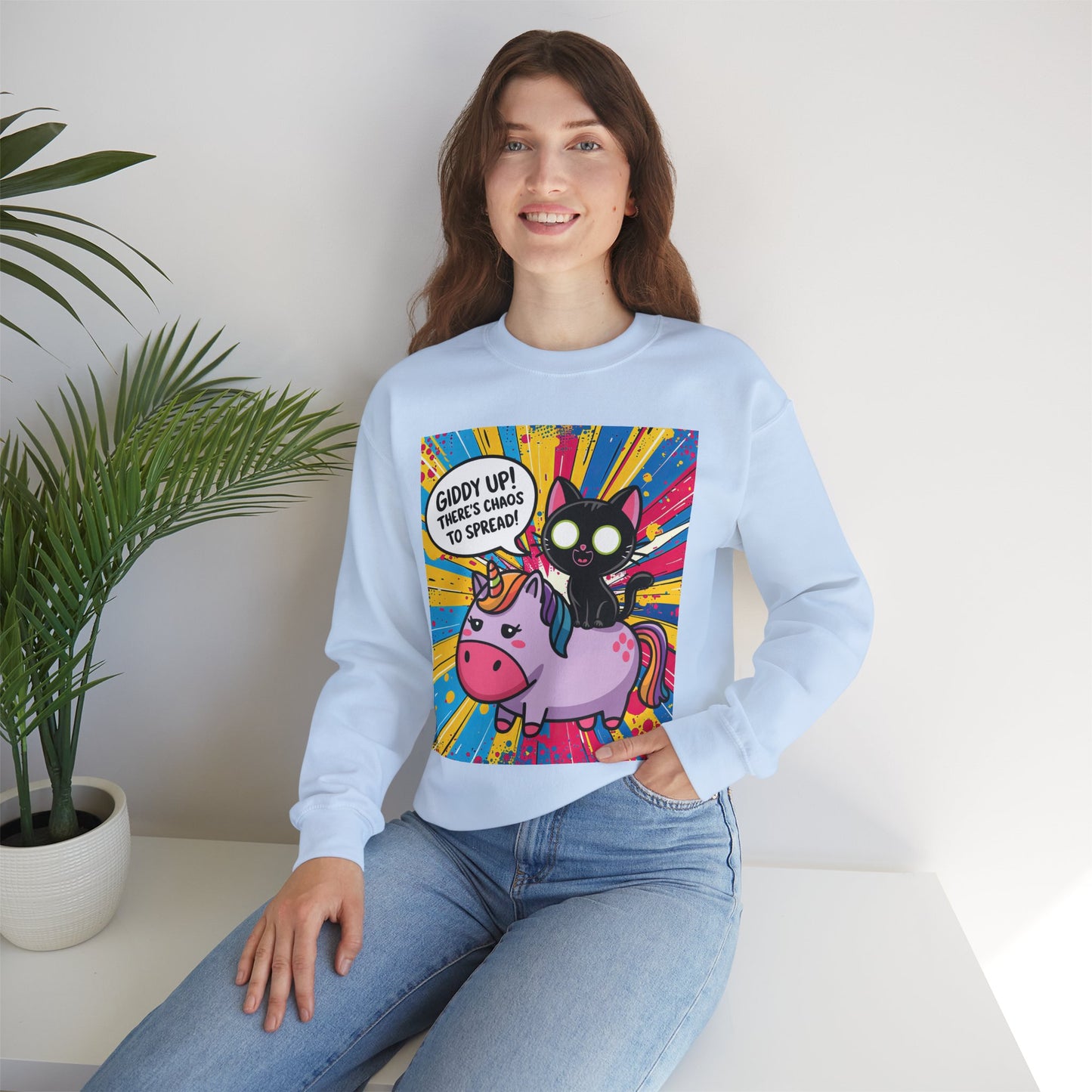 Giddy Up There's Chaos to Spread - Crewneck Sweatshirt