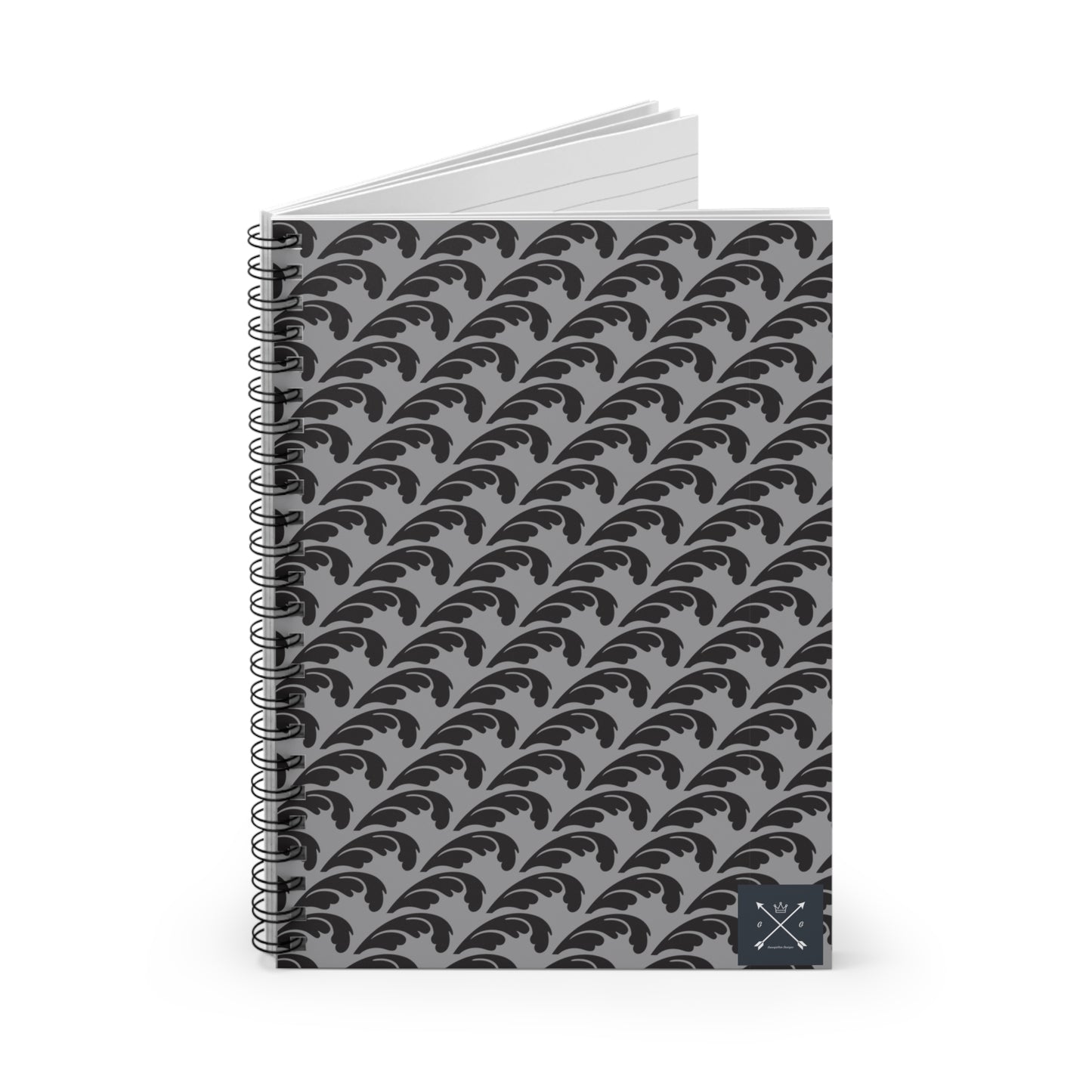 Beautiful Beloved Flourish (silver/black) - Spiral Notebook - Ruled Line