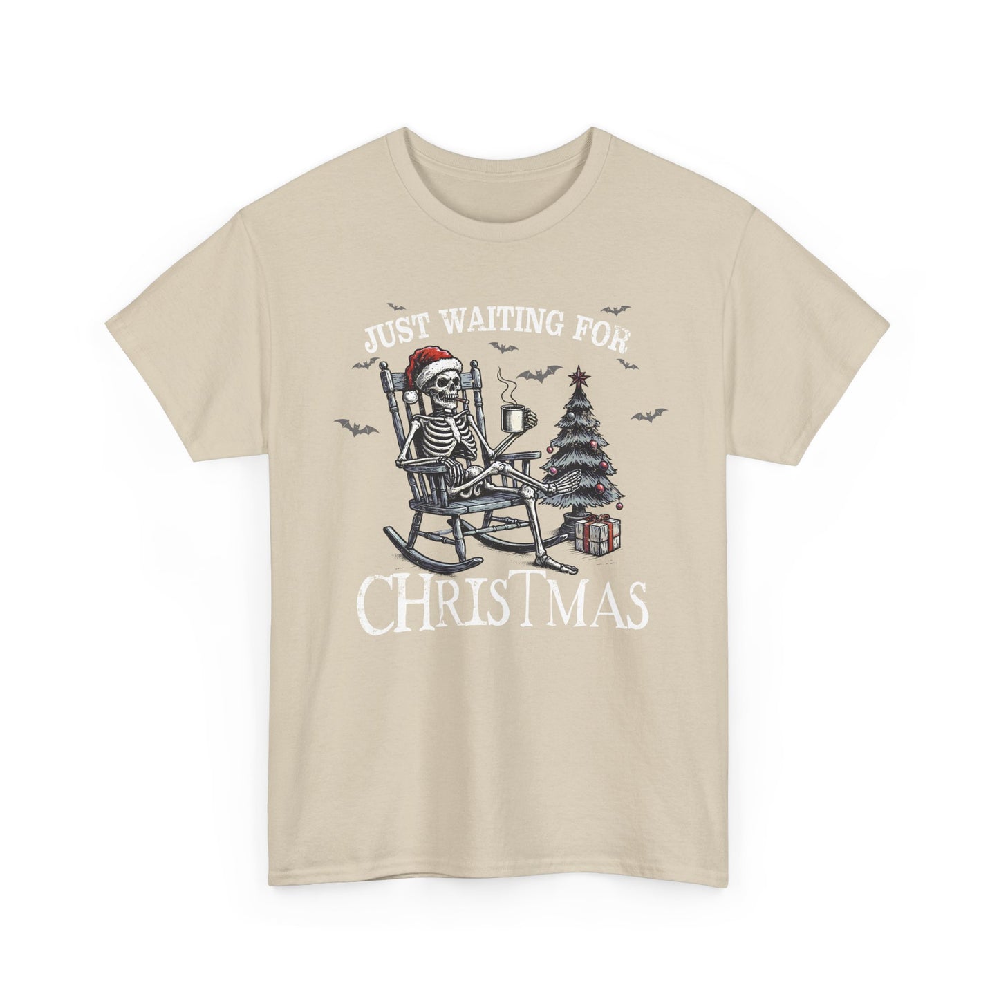 Just Waiting For Christmas Skeleton - Unisex Tee