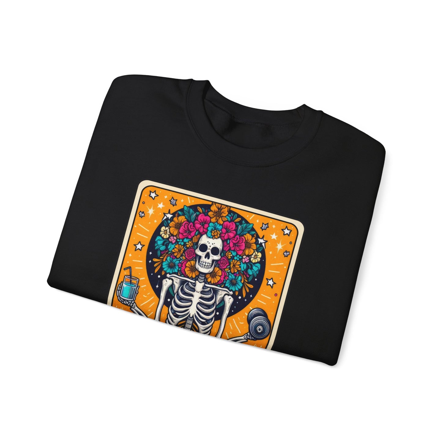 Gymaholic Skeleton Tarot Card - Unisex Heavy Blend™ Sweatshirt
