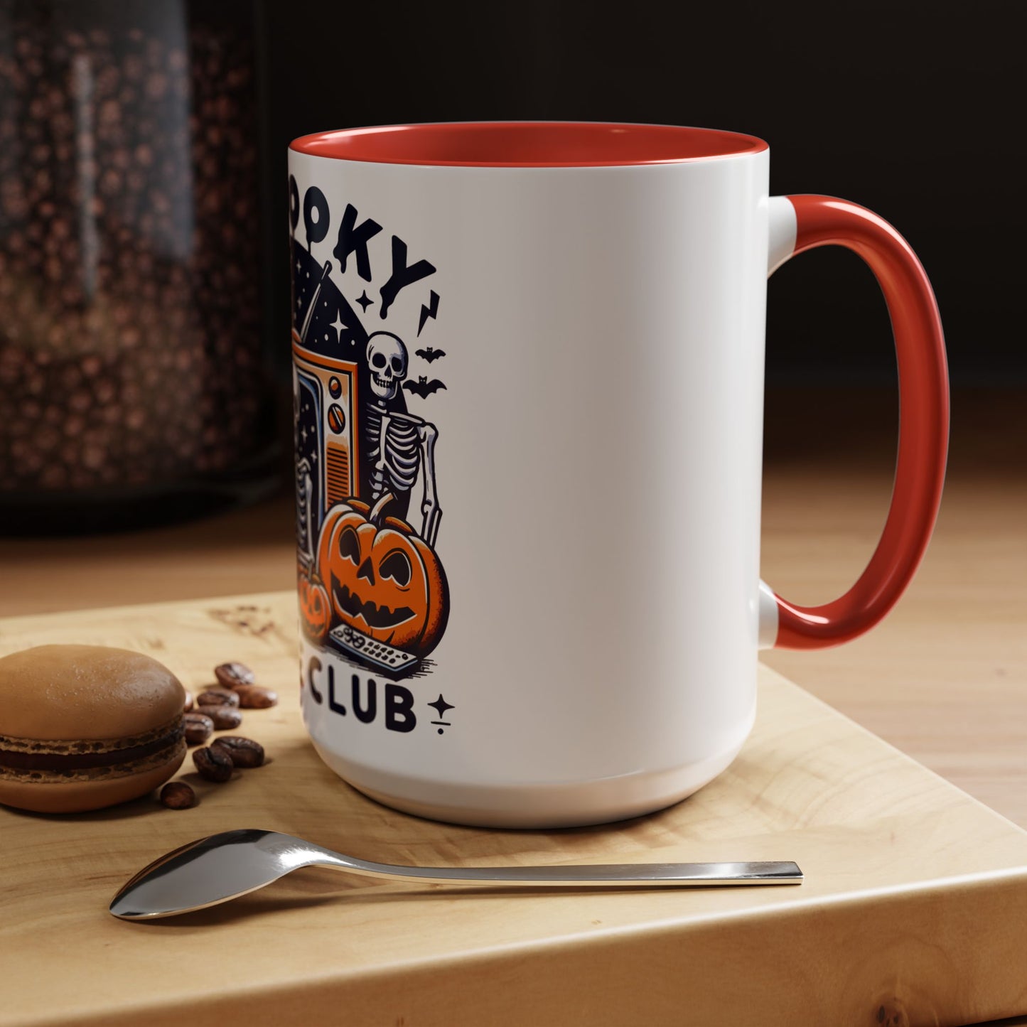 Spooky Movie Club Skeletons - Color Accent Coffee Mug