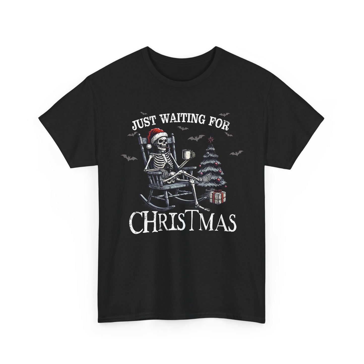 Just Waiting For Christmas Skeleton - Unisex Tee