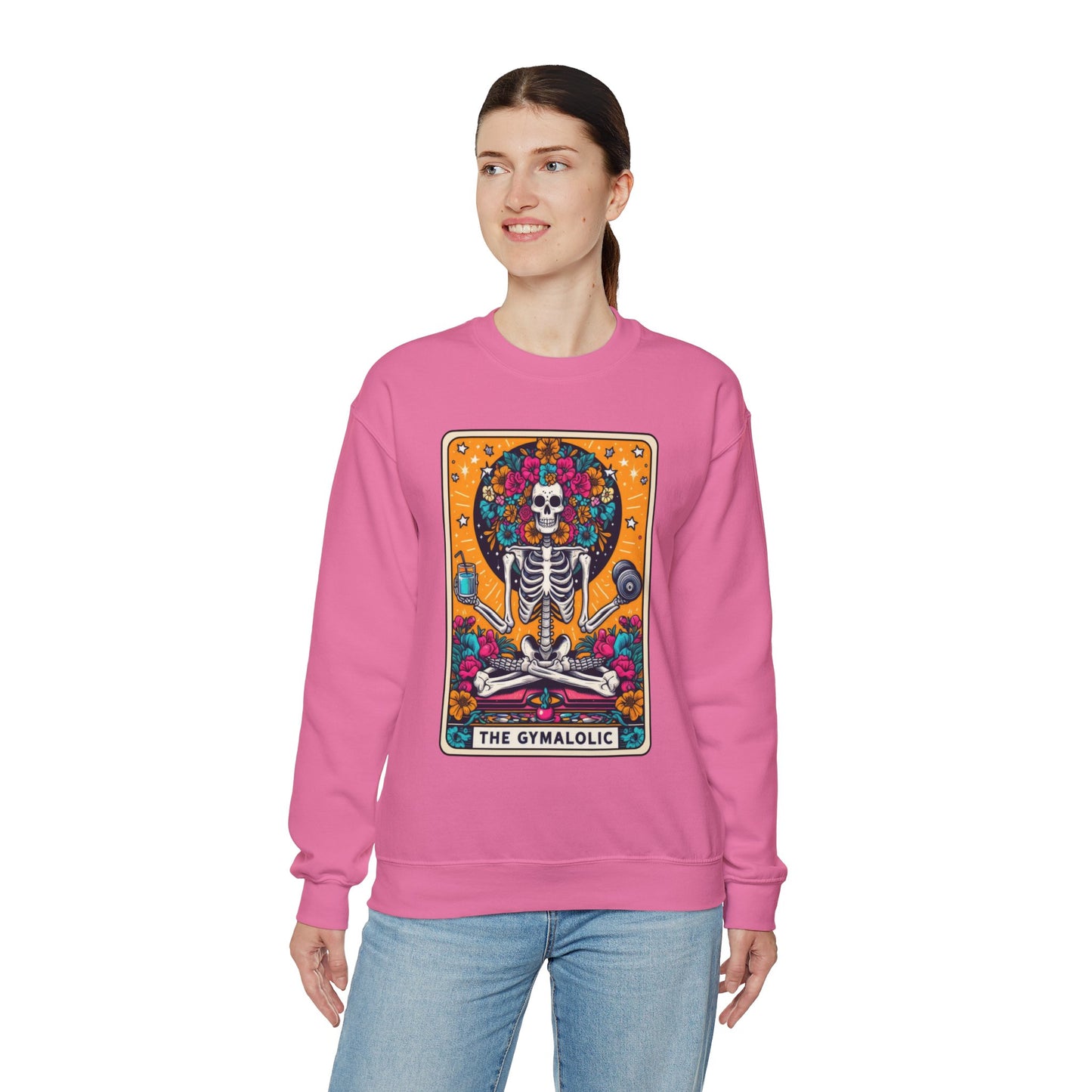 Gymaholic Skeleton Tarot Card - Unisex Heavy Blend™ Sweatshirt